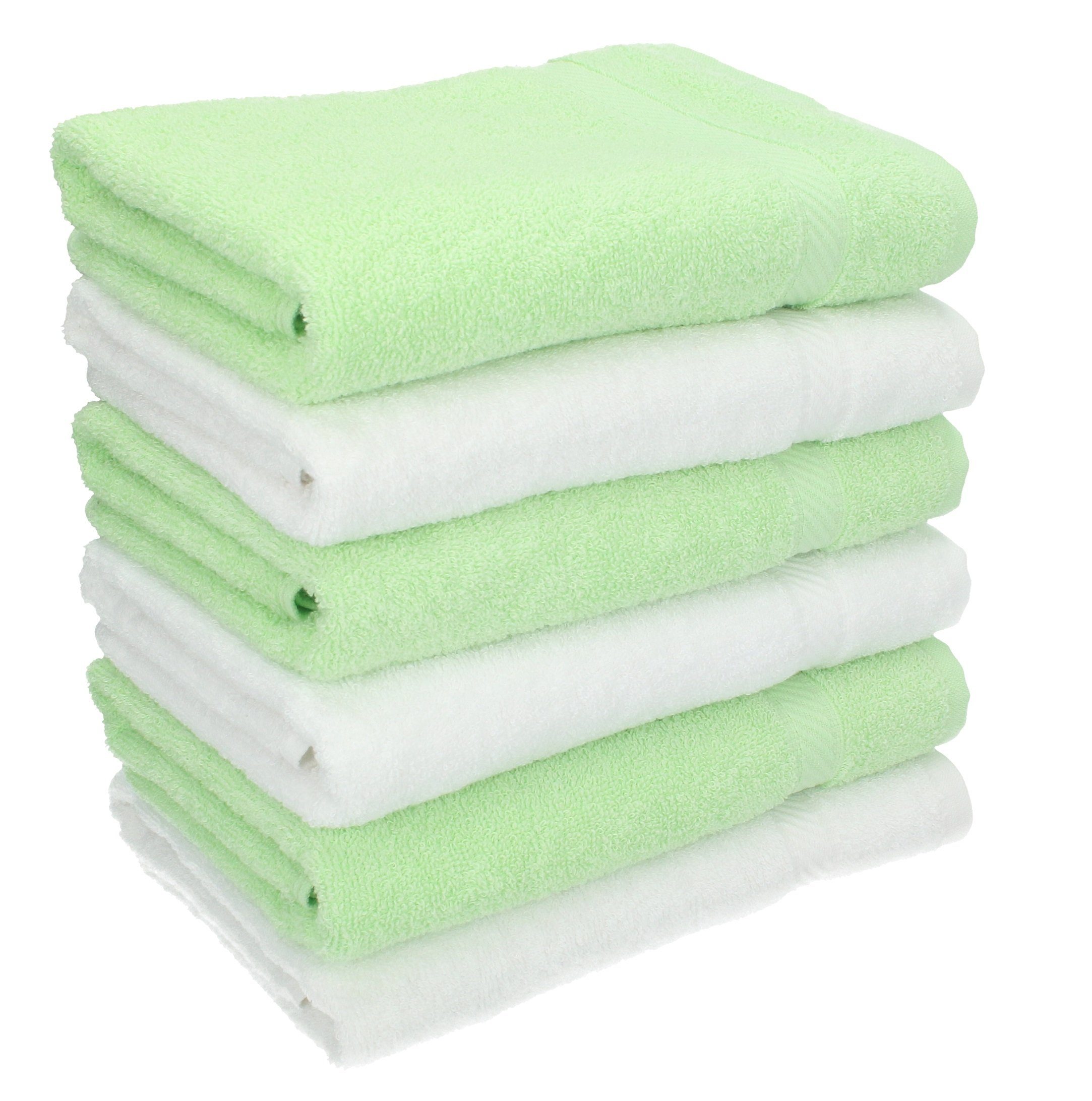 Kinder Babypflege Betz Handtücher 6 Stück Handtücher Palermo 100% Baumwolle Handtuch-Set Farbe weiß und grün