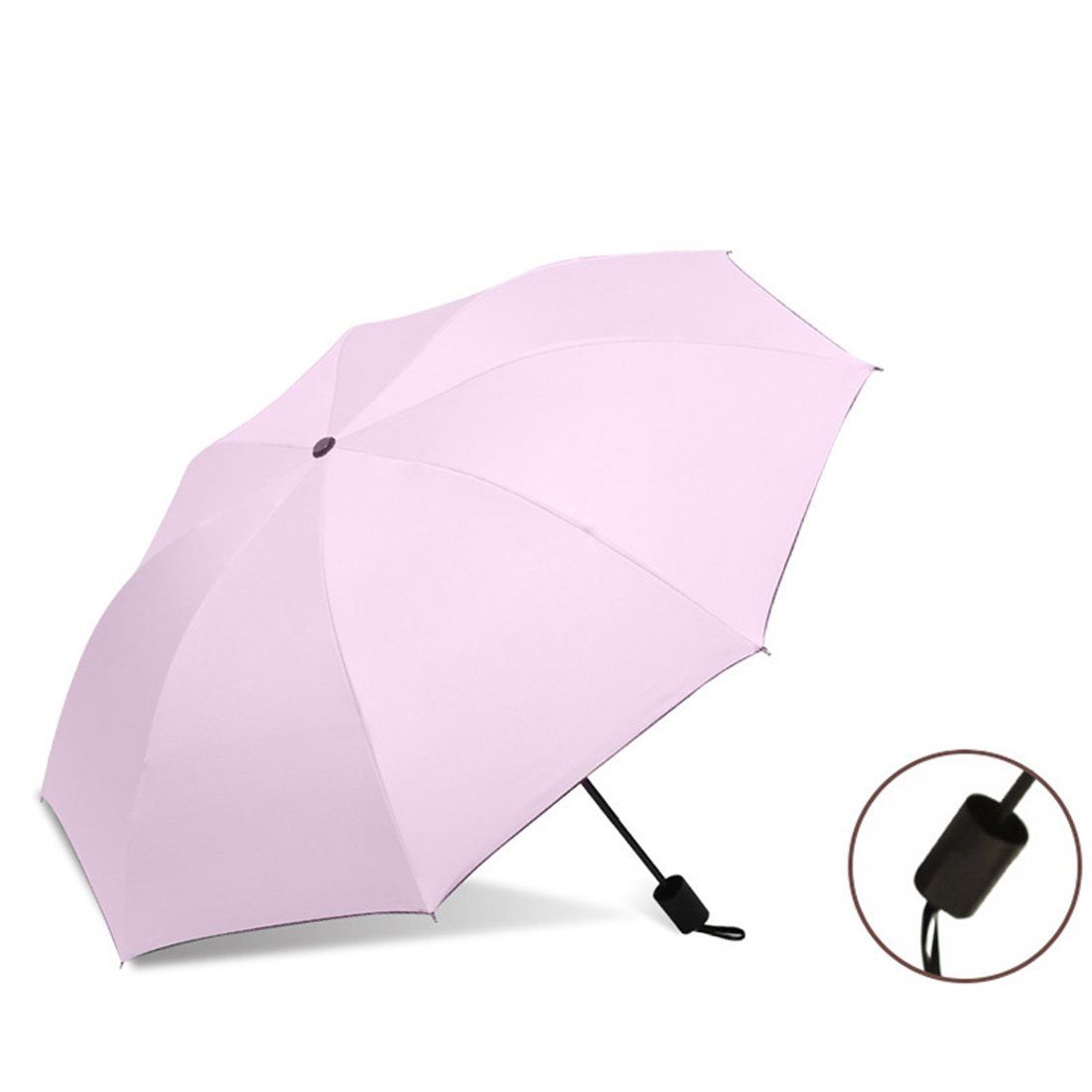 YOOdy~ Taschenregenschirm Sonnenschutz Taschenschirme schützt vor Sonne und Regen Rosa