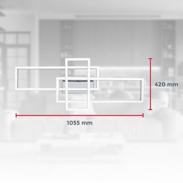 B.K.Licht LED Deckenleuchte BK_FR1318 WiFi LED Deckenlampe, Smart, App und Fernbedienung, Dimmbar, CCT - über Fernbedienung, LED fest integriert, warmweiß - kaltweiß, Warmweiß - Kaltweiß, RGB Farbwechsel, Sprachsteuerung, iOS & Android