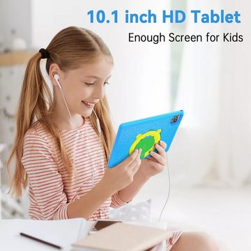 Wqplo Kindersicherungsmodus Tablet (10", 64 GB, Androïd 13, 2,4G+5G, Für Kinder mit Quad-Core Bluetooth, WLAN, Kindersicherung, Dual-Kamera)