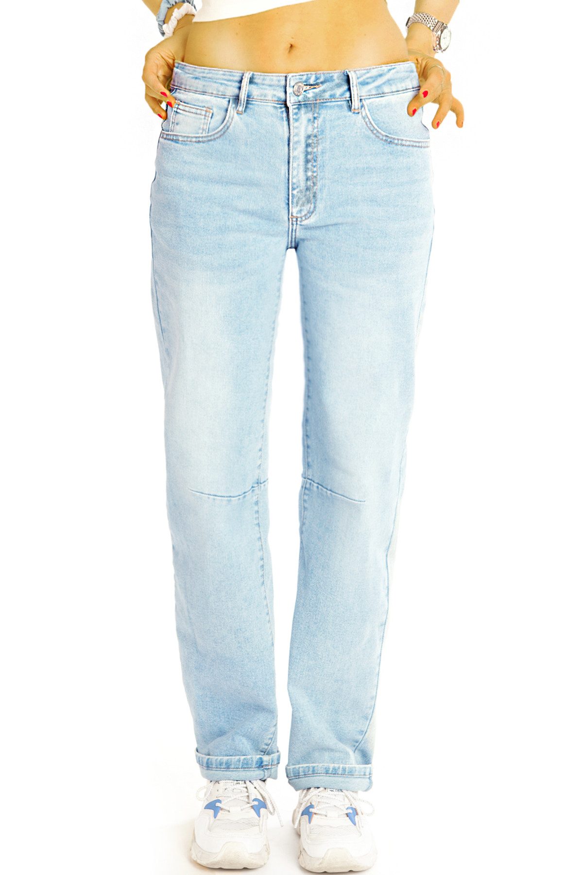 be styled Mom-Jeans Mom Jeans Hose loose fit Boyfriend High Waist Jeans - Damen - j47L-1 mit Stretch-Anteil