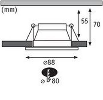 Paulmann LED Einbauleuchte Cole, Dimmfunktion, LED wechselbar, Warmweiß, Deckenspots, 3er Set
