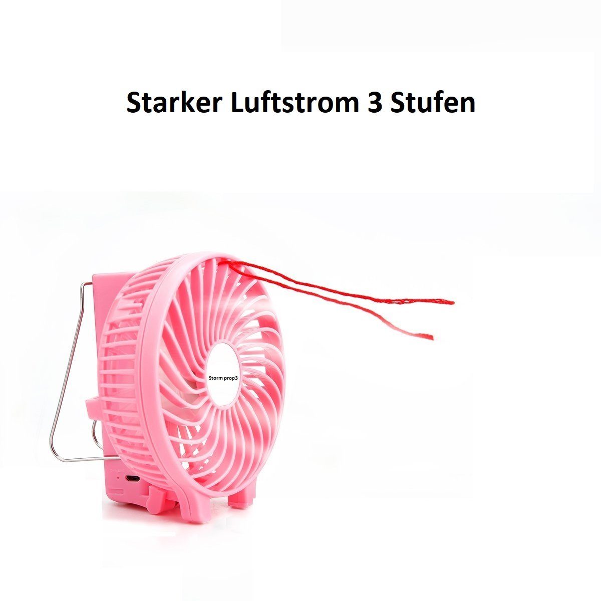 Stabil RheVeTec Handventilator Pink Handventilator wiederaufladbar"StormProp3" USB, RheFLEX