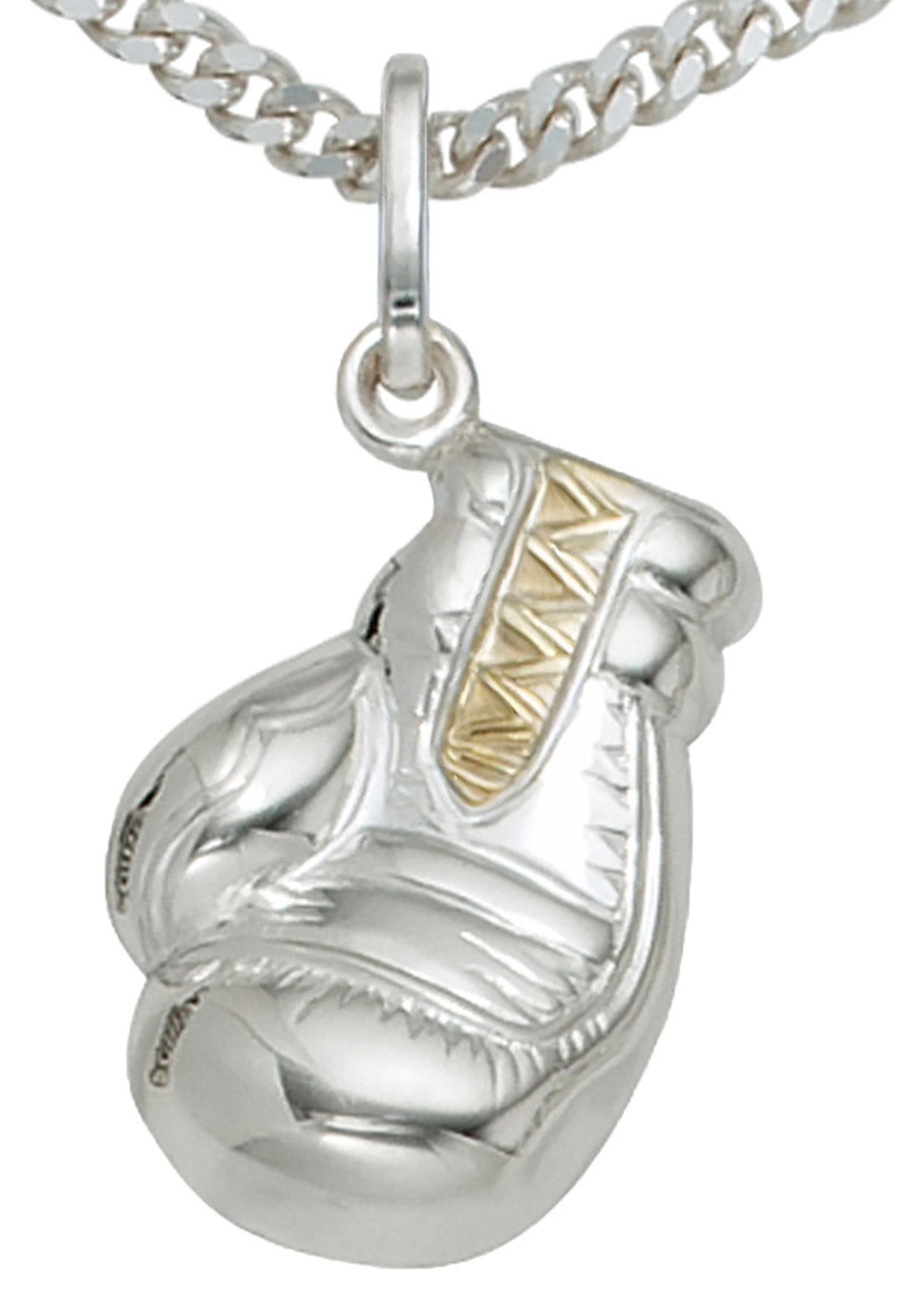 JOBO Kettenanhänger Anhänger Boxhandschuh, 925 Silber bicolor vergoldet – Bild 2 von 4