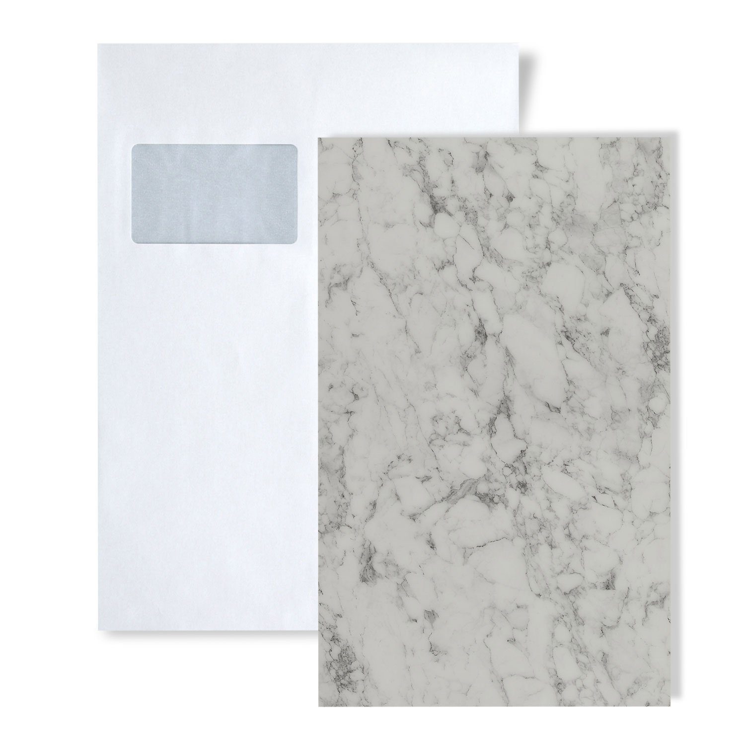 Wallface Dekorpaneele 1 MUSTERSTÜCK S-23098 DIN A5 Wandpaneel MUSTER MARBLE, BxL: 15x20 cm, (1 MUSTERSTÜCK, Produktmuster, 1-tlg., Muster des Dekorpaneels) weiß, grau