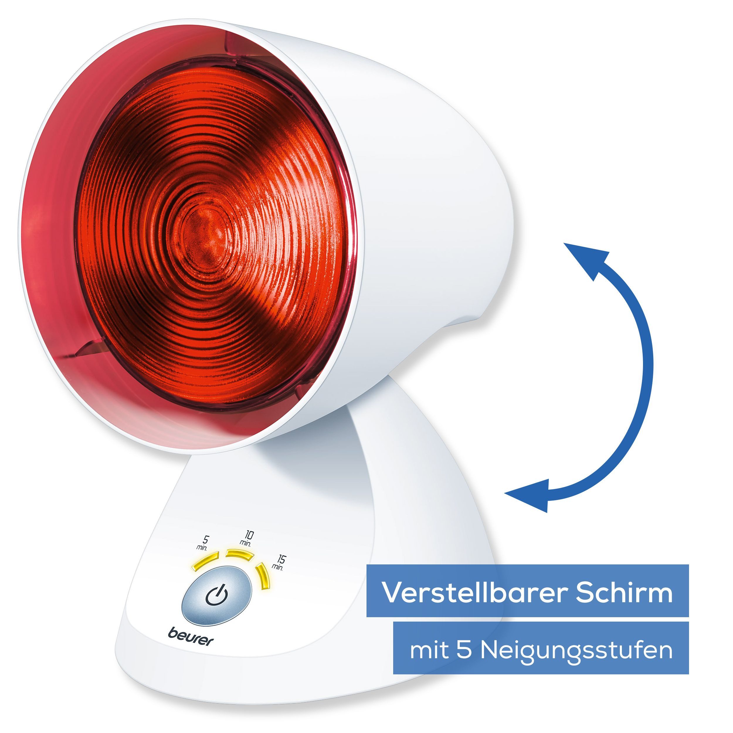 BEURER Infrarotlampe IL 35 tiefenwirksame Wärmelampe mit 150 Watt, Medizinprodukt, Wohltuende Wärme bei Erkältungen und Muskelverspannungen
