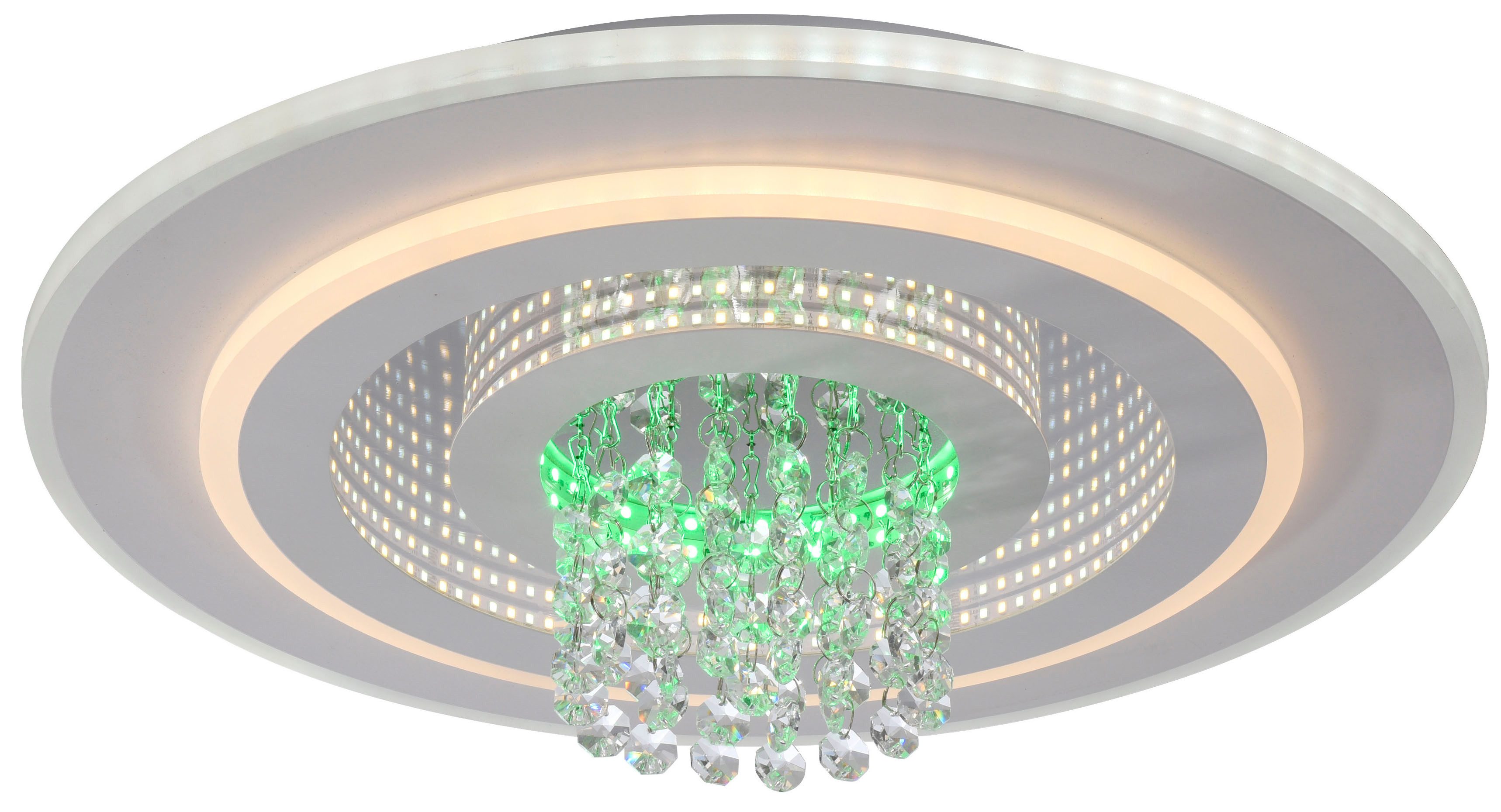 JUST LIGHT LED Deckenleuchte TOLAGO, CCT - über Fernbedienung, LED fest integriert, warmweiß - kaltweiß, CCT+RGB, stufenlos dimmbar, separat steuerbar, IR-FB., Memoryfunktion