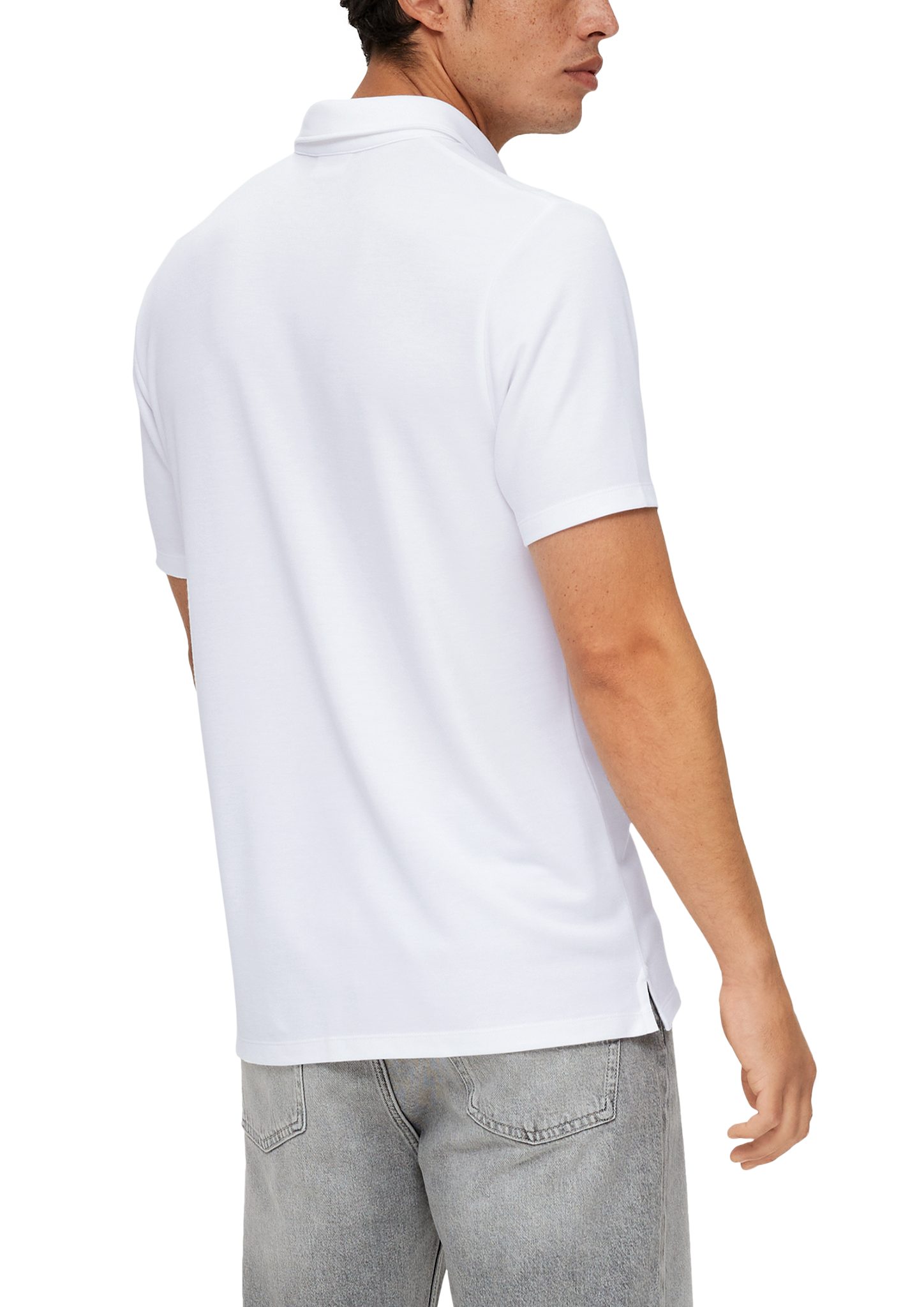s.Oliver Kurzarmshirt Poloshirt aus Modalmix weiß
