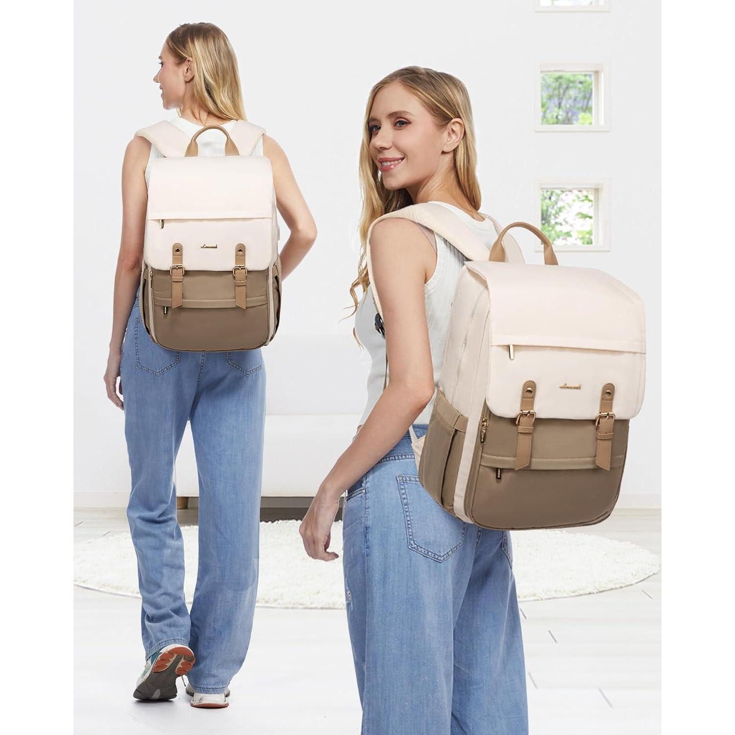 LuxusKollektion Laptoprucksack Damen Laptop Schulrucksack Wasserdicht Daypack 15,6 Zoll