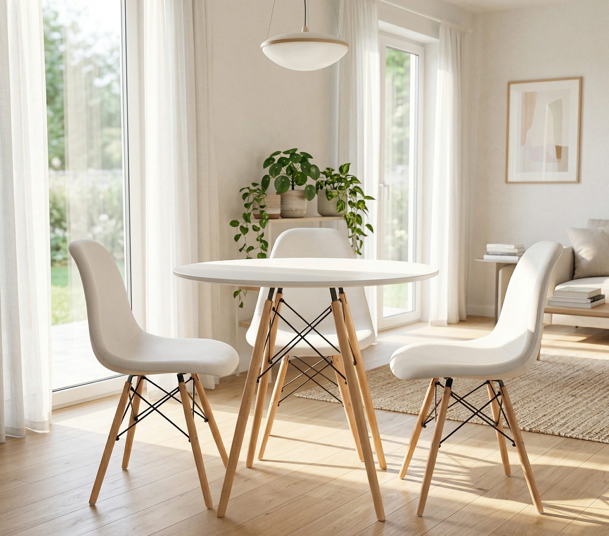 Furnify Esstisch ISLA Runder Tisch 80 cm Skandinavischer Esszimmertisch (Esstisch), mit Holzbeinen