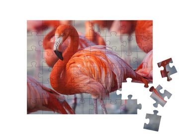 puzzleYOU Puzzle Rosa Flamingos, 48 Puzzleteile, puzzleYOU-Kollektionen Flamingos, 200 Teile, Tiere in Savanne & Wüste