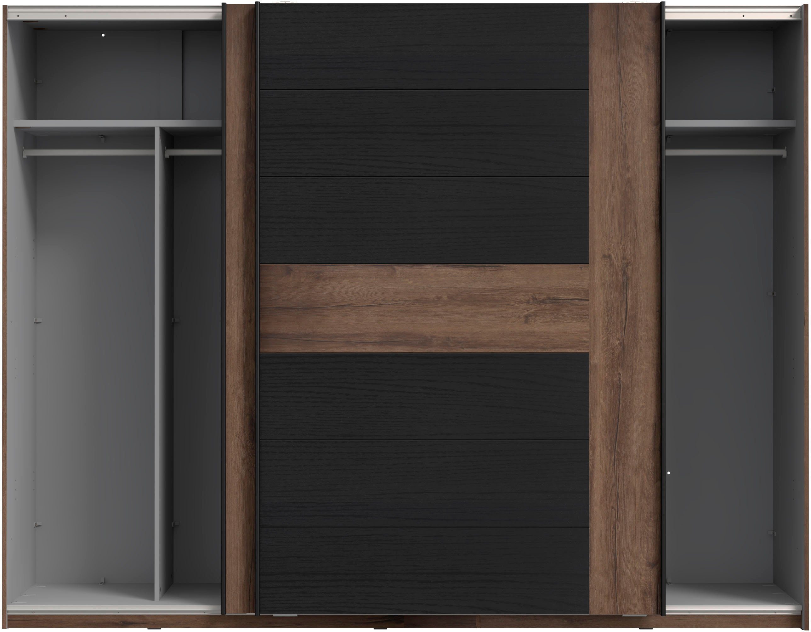FORTE Schwebetürenschrank Bellevue, viel Stauraum mit schwarzen Metallgriffleisten, ca. 270x210cm – Bild 5 von 5