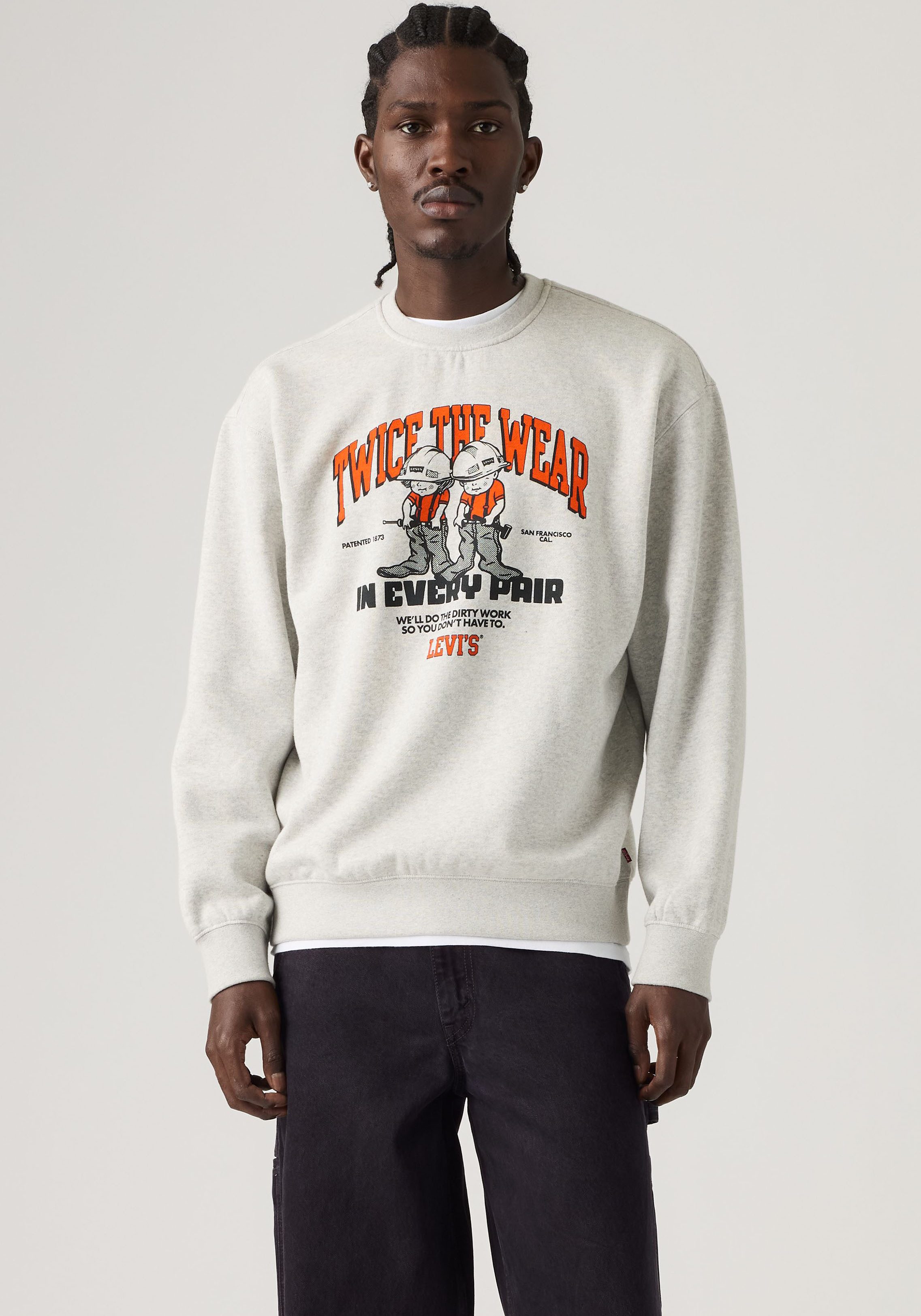 Levi's® Sweatshirt RELAXD GRAPHIC CREW Ärmelabschluss und Saum mit angesetzten elastischen Bündchen