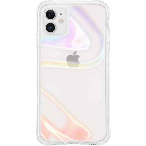 Case-Mate Handyhülle Soap Bubble, [Apple iPhone 11 Hülle, Wireless Charging (Qi) kompatibel, Seifenblasen-Look, Antimikrobielle Oberfläche, 3 Meter Fallschutz] - transparent/schillernd