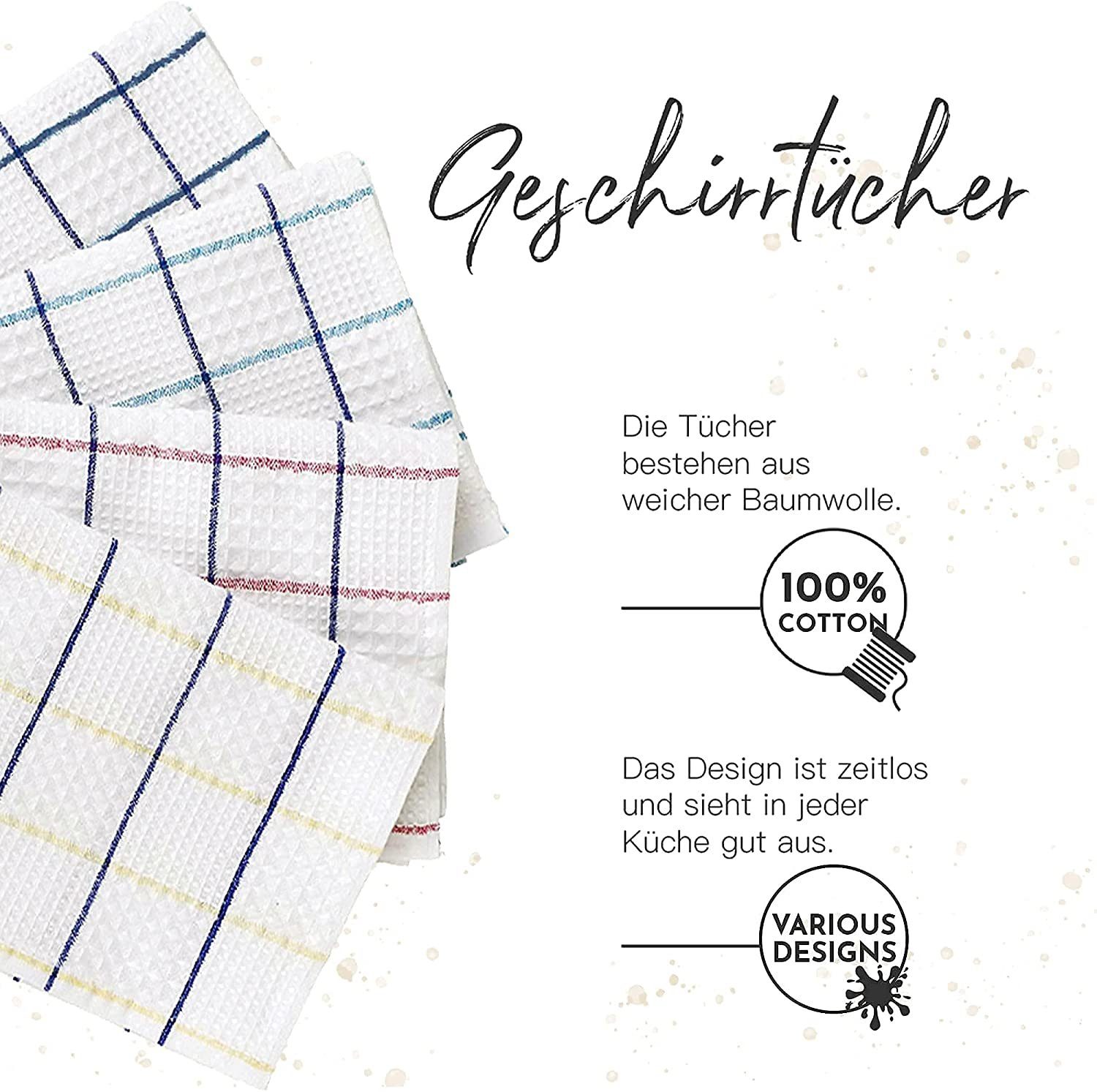 45x60cm Geschirrtücher Set Mikrofaser BOHORIA® Baumwolle/30% Geschirrtuch 4er BOHORIA - 70%