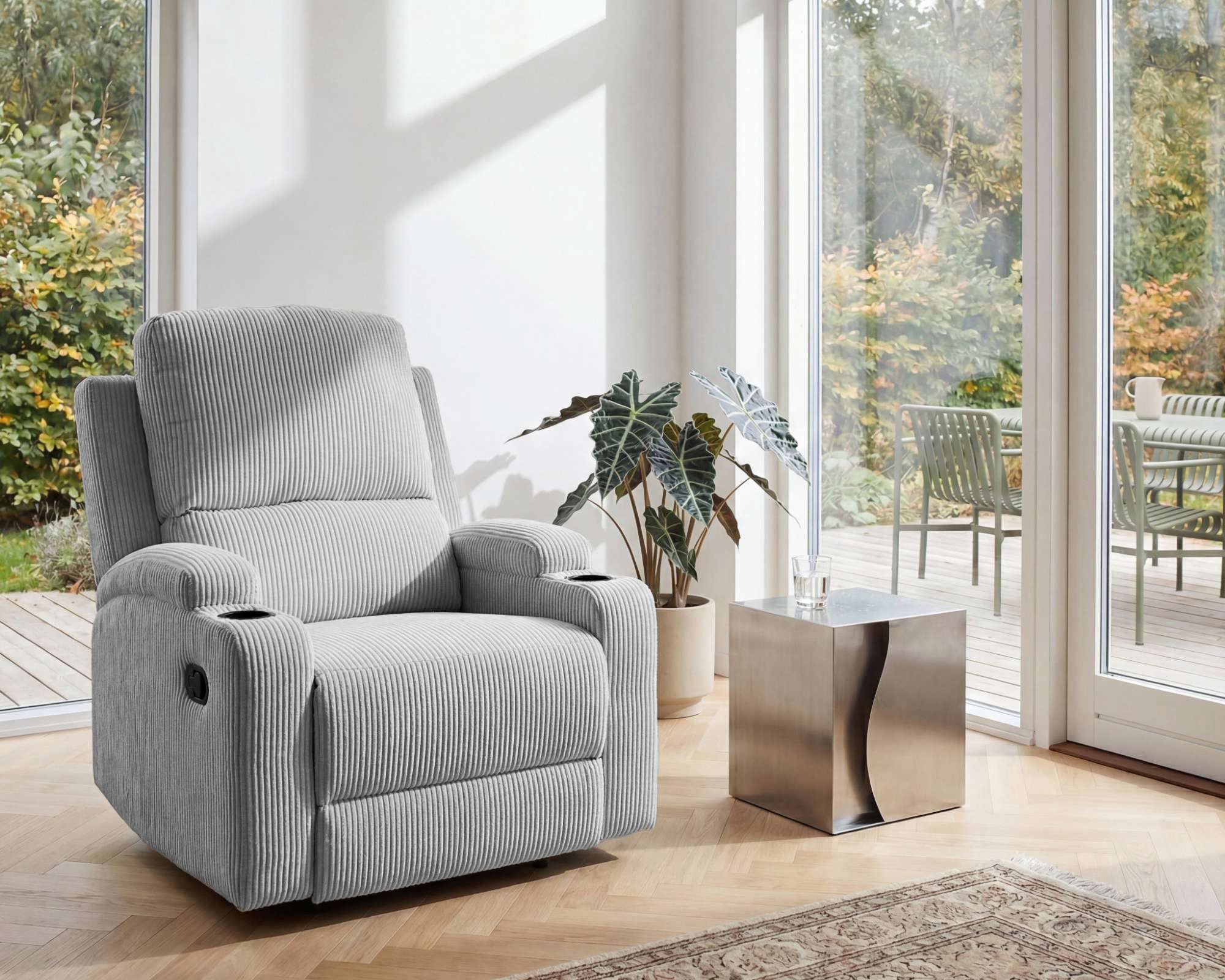 OTTO home Relaxsessel NAPORI Cord, Kinosessel, Multimedia-Sessel, TV-Sessel mit manueller u elektrischer Relaxfunktion u. Getränkehalter