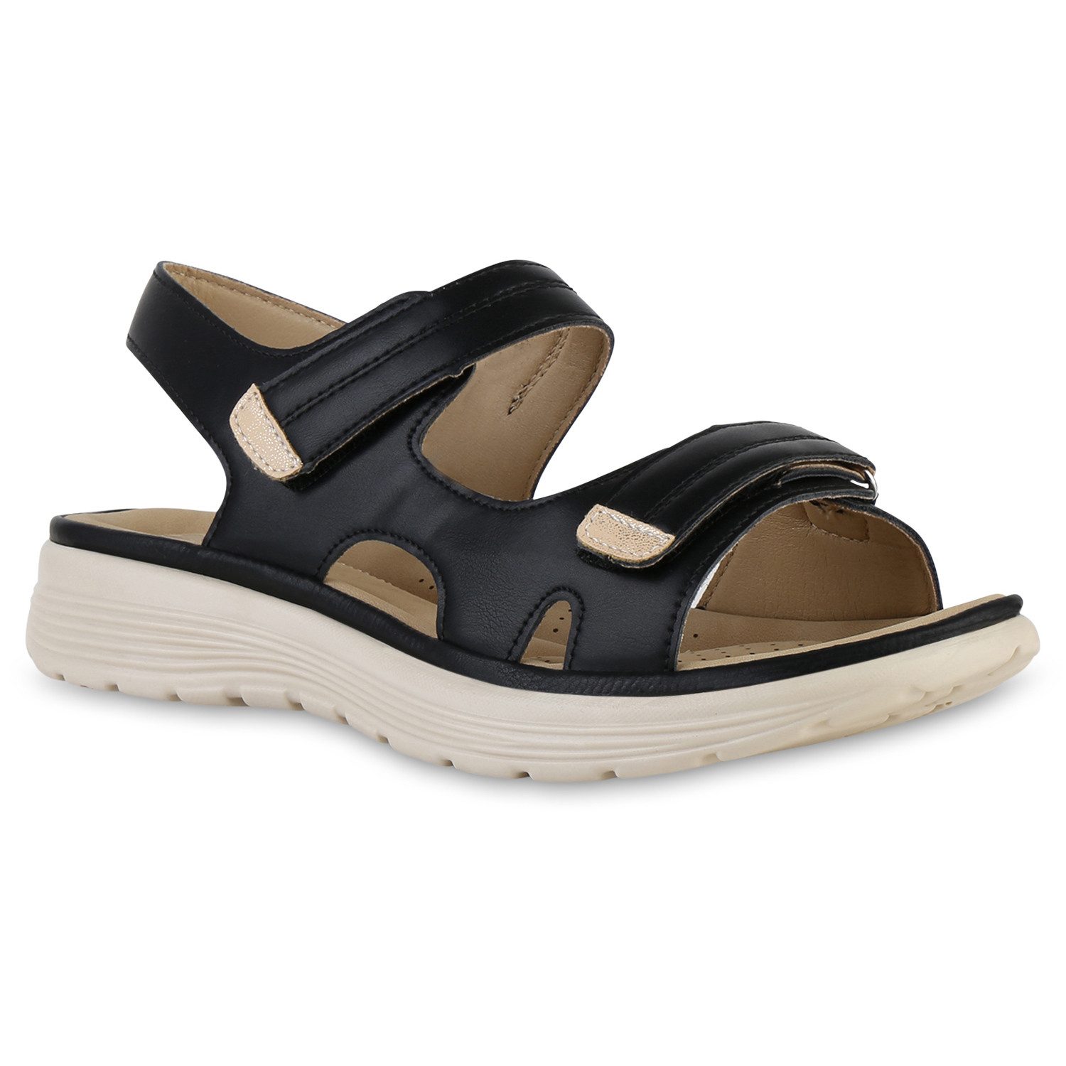 VAN HILL 841626 Sandale Damen Komfort Sandalen Bequeme Cut-outs Profil-Sohl günstig online kaufen
