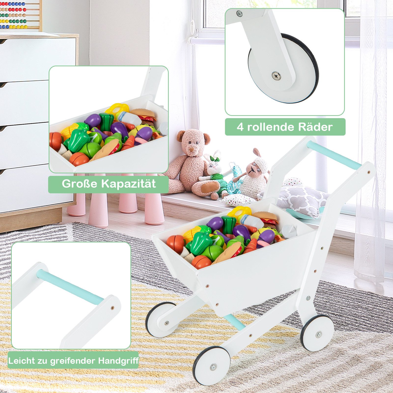 KOMFOTTEU Kaufladen, Kaufmannsladen mit Tafel & Registrierkasse