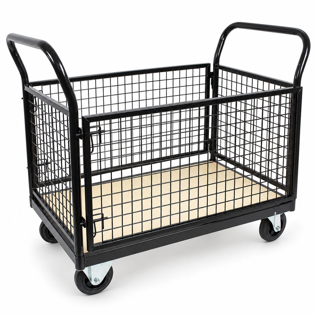 TRUTZHOLM Transportwagen Gitterwagen Plattformwagen 500 kg 119x67x107cm Vierwandwagen Bremse, (Artikel, 1-St., unmontiert in zwei Kartons), 500kg Tragkraft