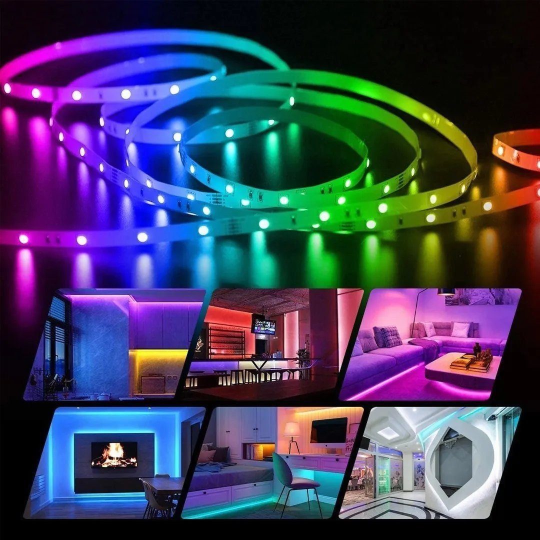 WiFi 5m,Smart LED-Streifen LED RGB Strip Sync Streifen,App-steuerung,Musik LED Oneid