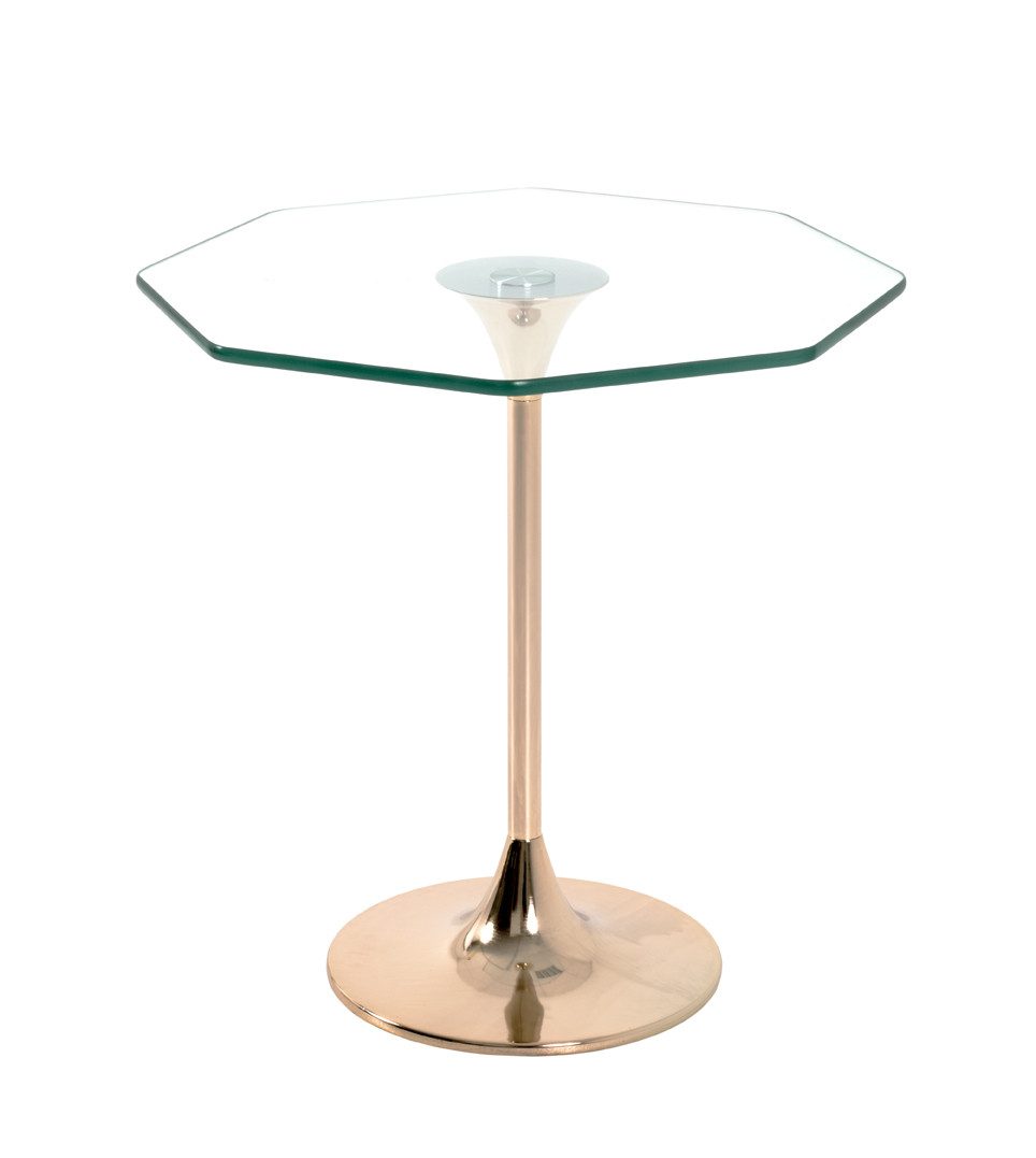 HAKU Beistelltisch Beistelltisch vergoldet-Sofatisch Sicherheitsglas-B 45xH 47xT 45 cm (1 Stück), Beistelltisch aus Metall, Sofatisch, Wohnzimmertisch