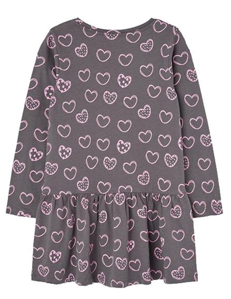 LOSAN A-Linien-Kleid Losan Mädchen Kleid Langarm Jersey Herzen Drehpotential dark grey (kein Set, 1-tlg) Markenlabel