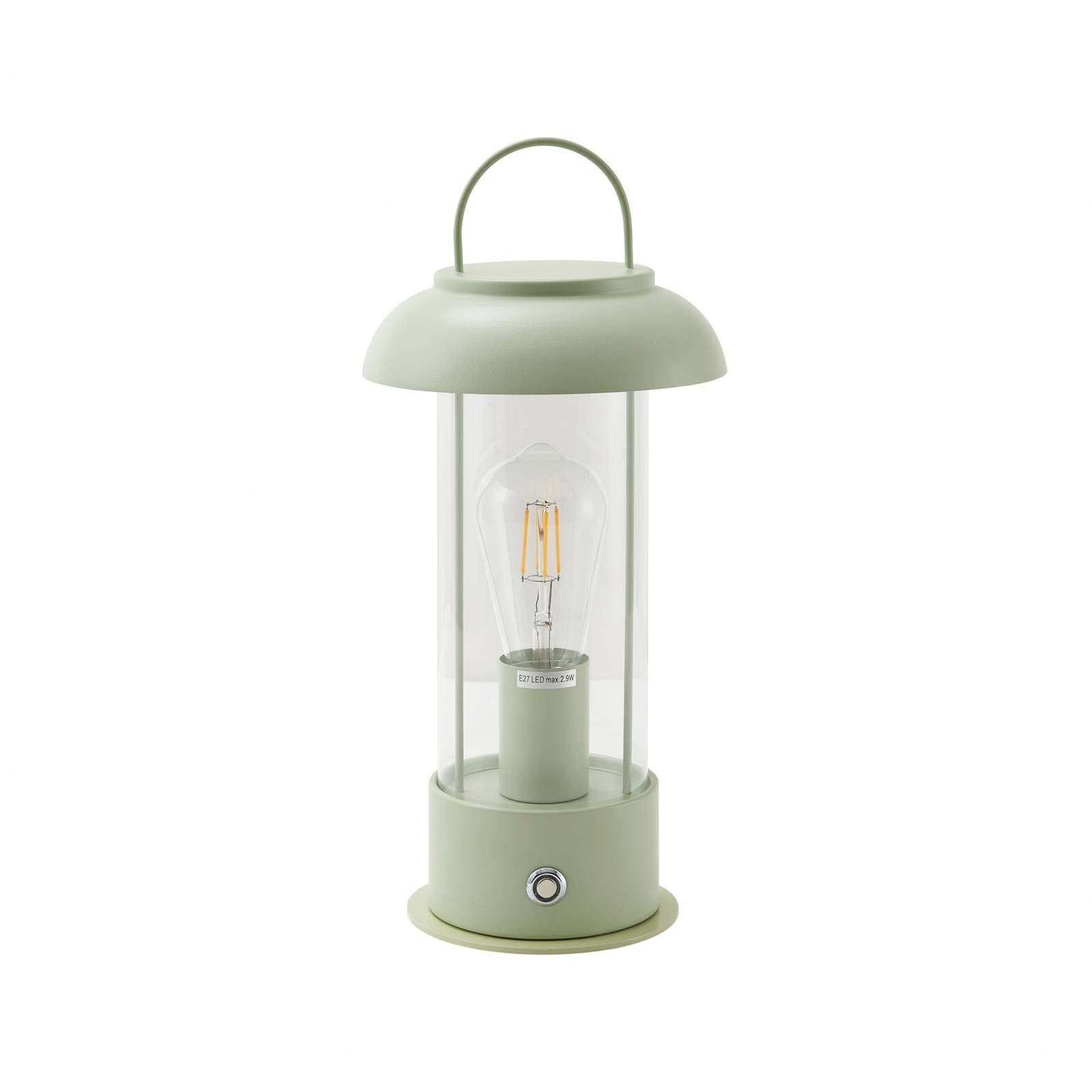 Lindby Außen-Tischleuchte Yvette, LED, Metall, Grün warmweiß IP44, 1 x 2 W LED, warmweiß
