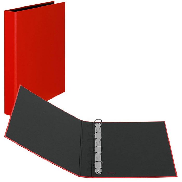 VELOFLEX Organisationsmappe VELOFLEX Basic Ringbuch 4-Ringe rot 3 5 cm DIN A4