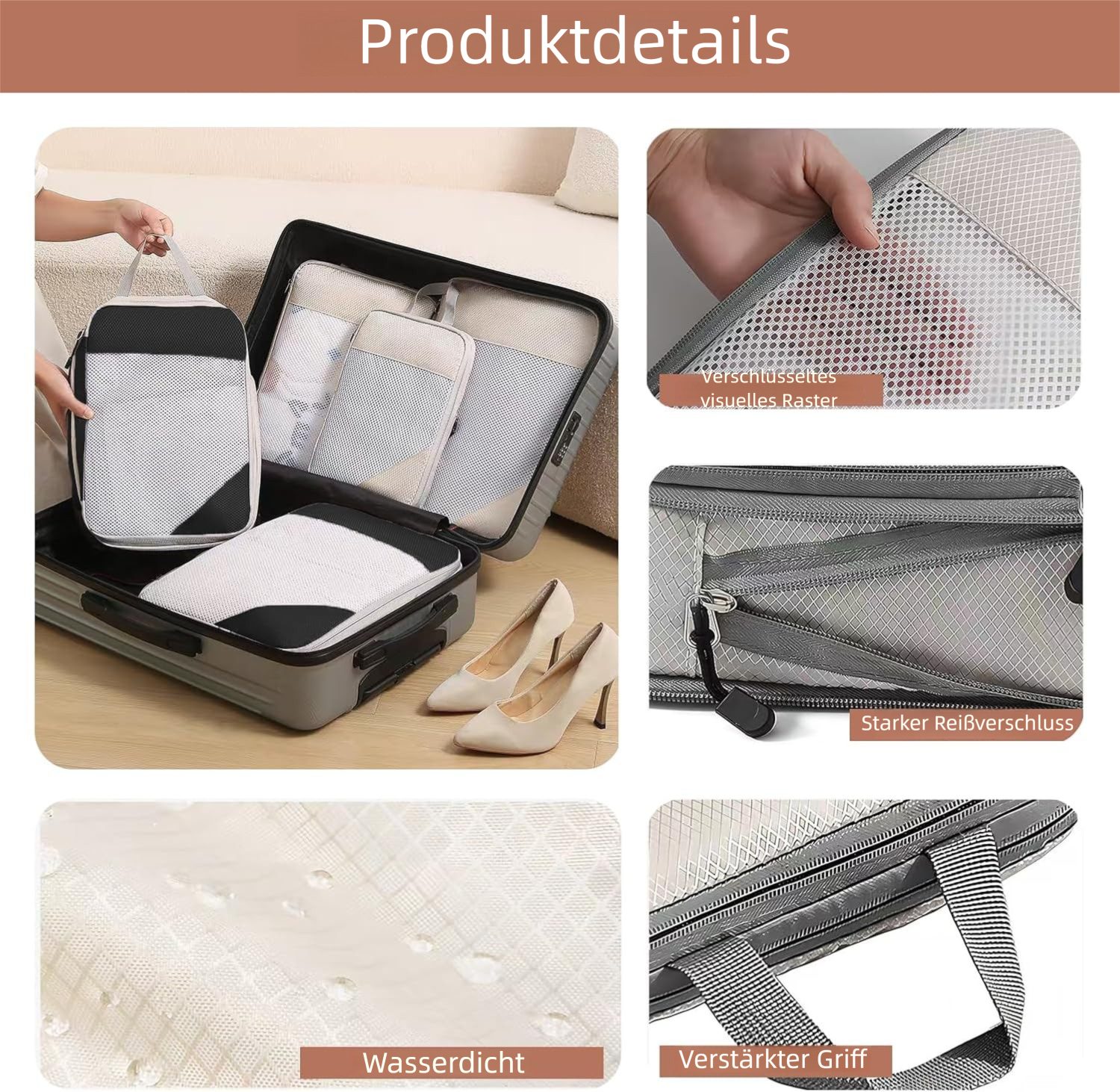 VEKROBOT Kofferorganizer 7 teiliges Reise Set Wasserdicht komprimierbar Für günstig online kaufen
