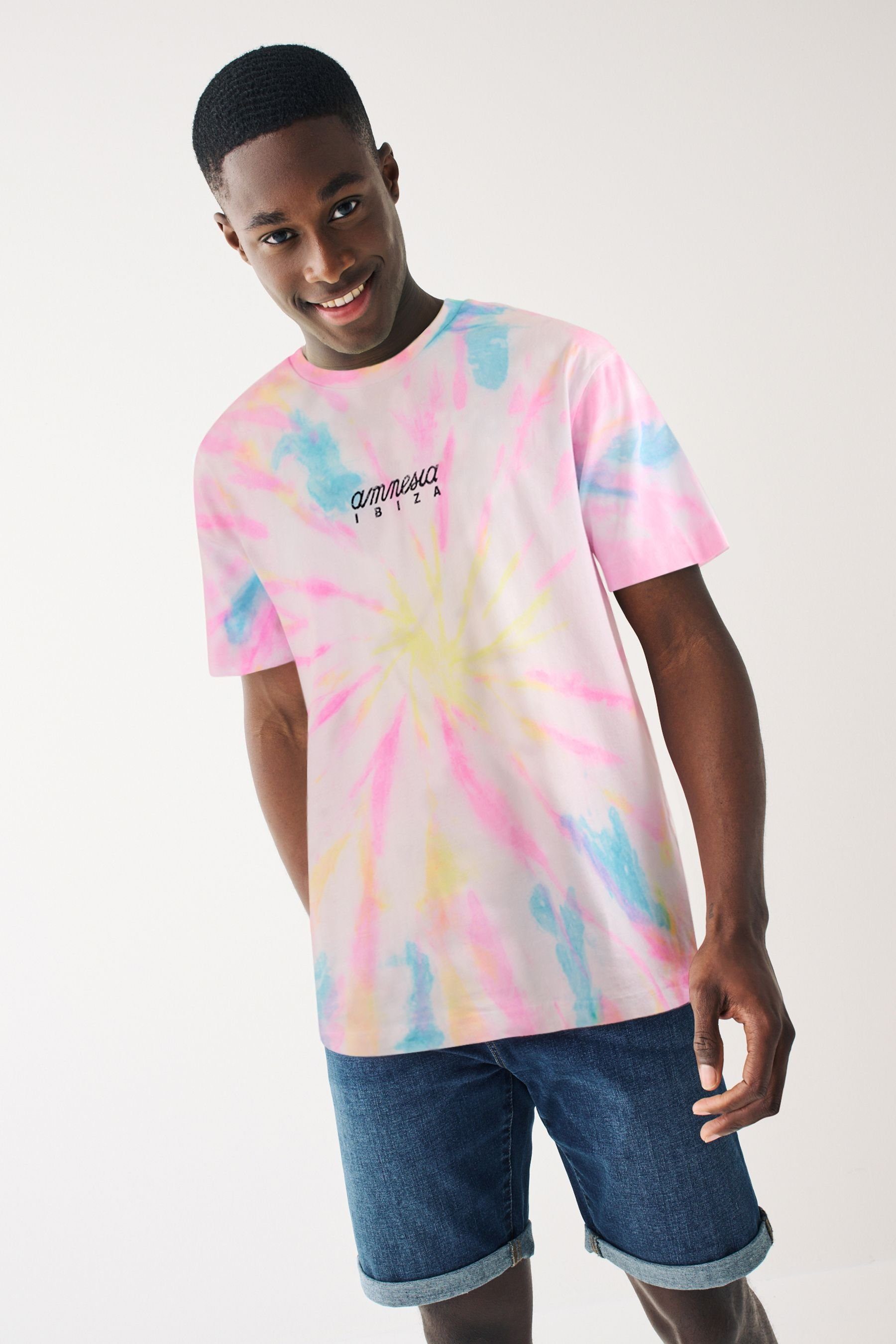 Next T-Shirt Cafe Del Mar Ibiza lizensiertes T-Shirt mit Print (1-tlg) Tie Dye Amnesia