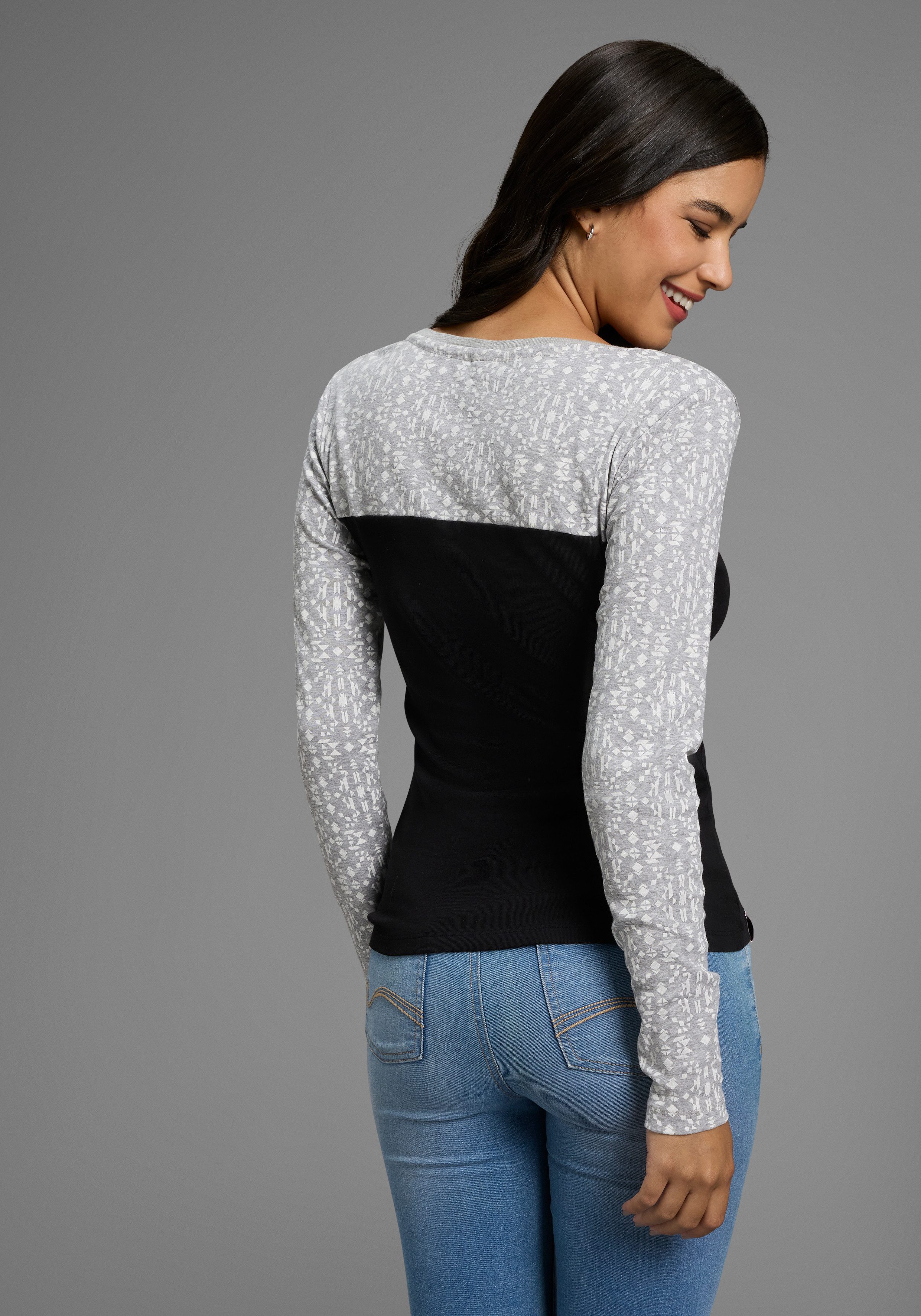 KangaROOS Langarmshirt mit Print günstig online kaufen