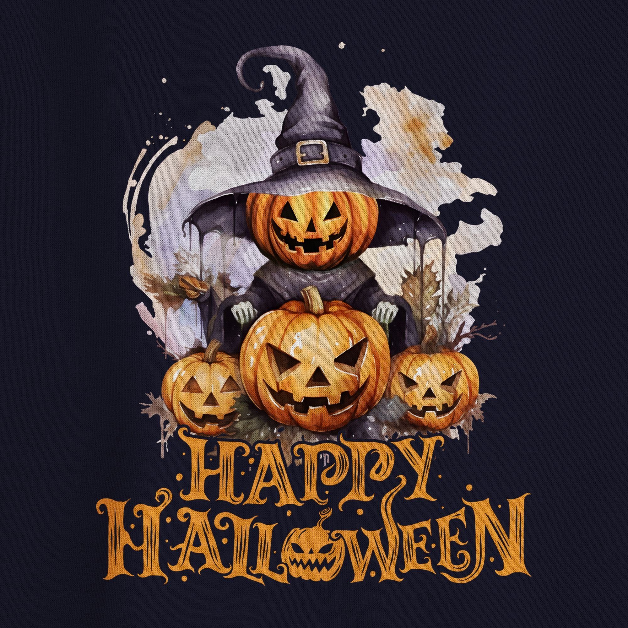 Sweatshirt Kürbiskopf Shirtracer Kürbis Halloween Happy Halloween 3 Hexe Damen Dunkelblau (1-tlg) Kostüme Gruselig