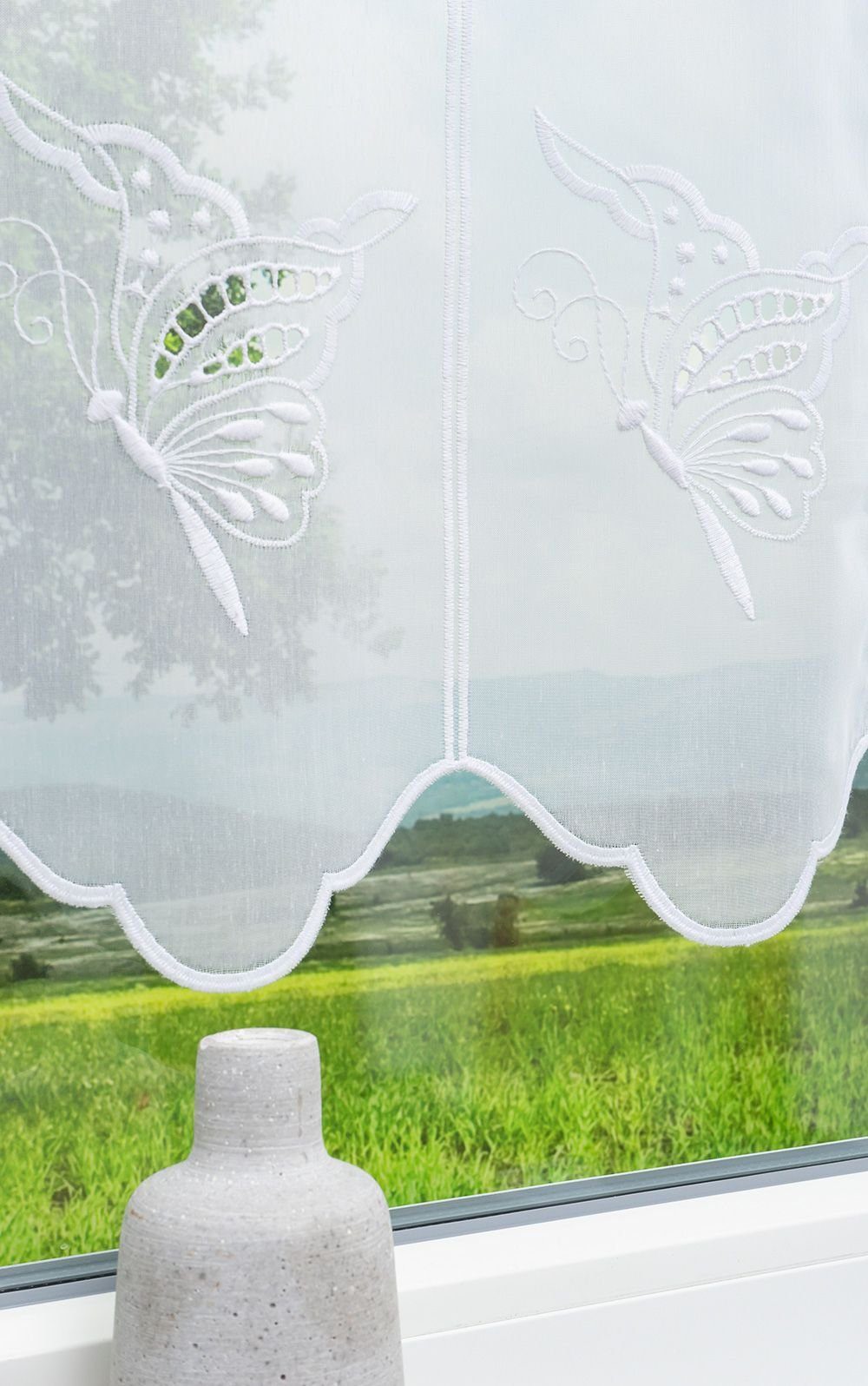 Schmetterlingstraum, LYSEL®, Scheibengardine transparent, St), 45x49.5cm (1 HxB
