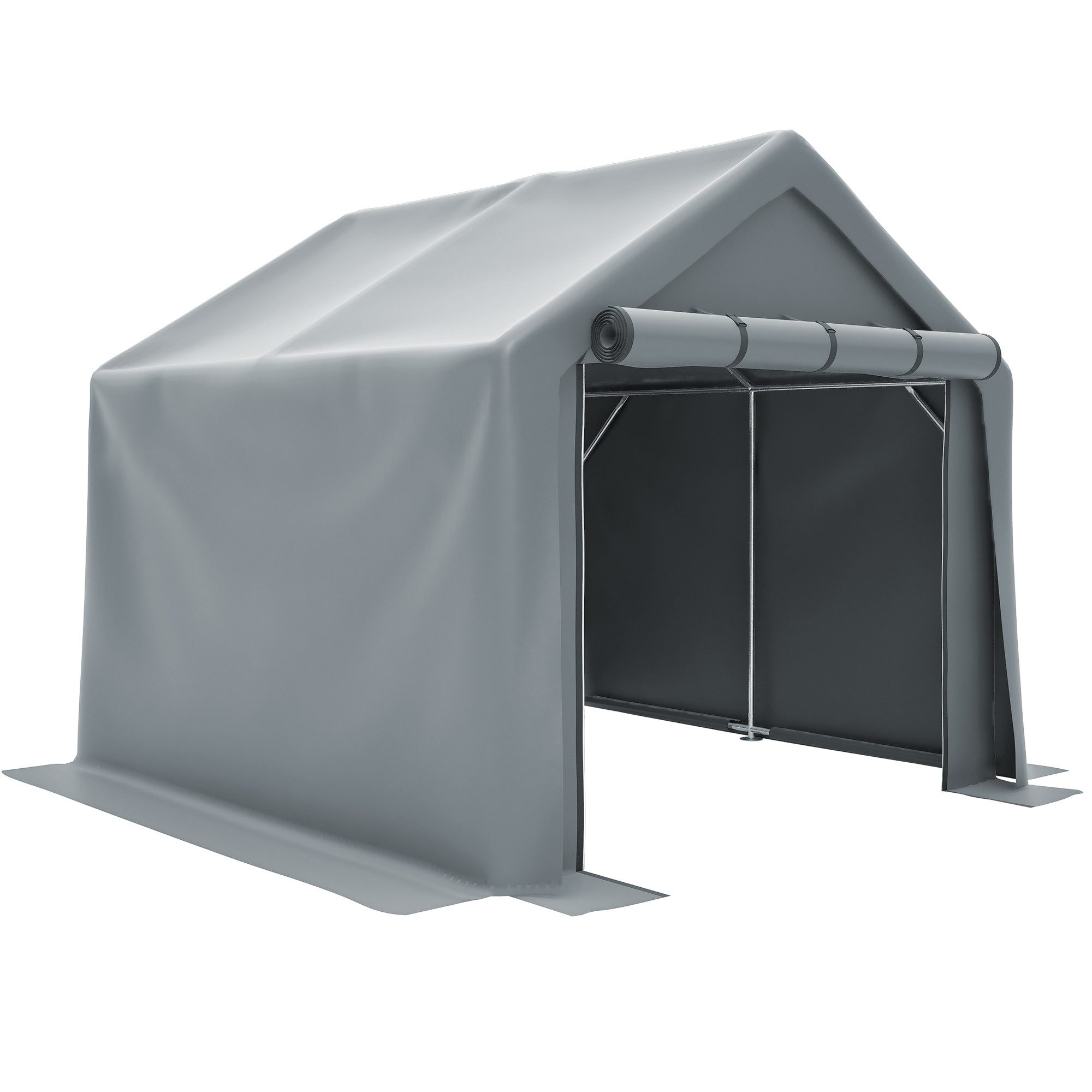 Rolipo Gerätehaus Fahrradgarage&Geräteschuppen, Reißverschlusstür, robustes Garagenzelt, BxT: 244x241 cm, 244x241x217cm mit verzinktem Stahlrohr, Lagerzelt für Garten&Werkzeug