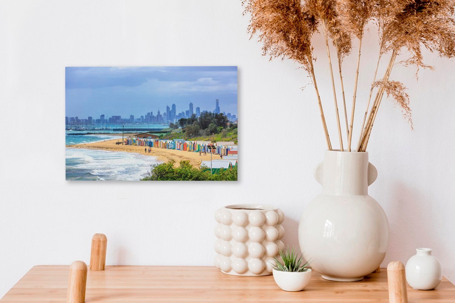 (1 OneMillionCanvasses® Melbourne Aufhängefertig, mit Wanddeko, St), Tropische Hintergrund, Strände Wandbild 30x20 cm Leinwandbild Leinwandbilder, im