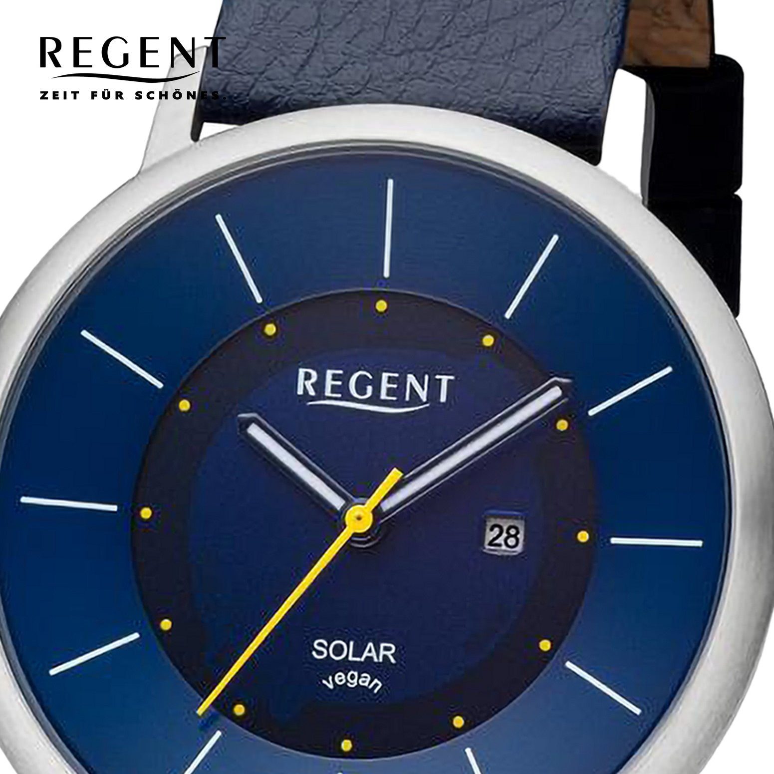 Regent Quarzuhr Regent Herren Armbanduhr Analog, (Analoguhr), Herren Armbanduhr rund, extra groß (ca. 41mm), Lederarmband