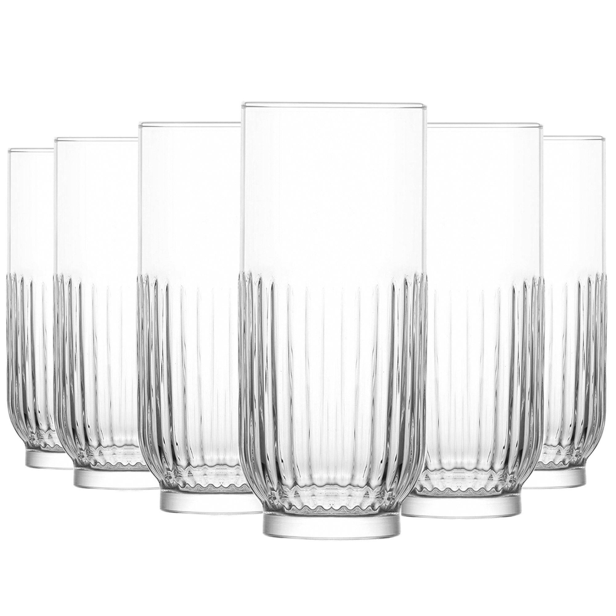 Impolio Gläser-Set 6-teiliges Gläser-Set, Highball-Gläser, Longdrinkglas, 395ml