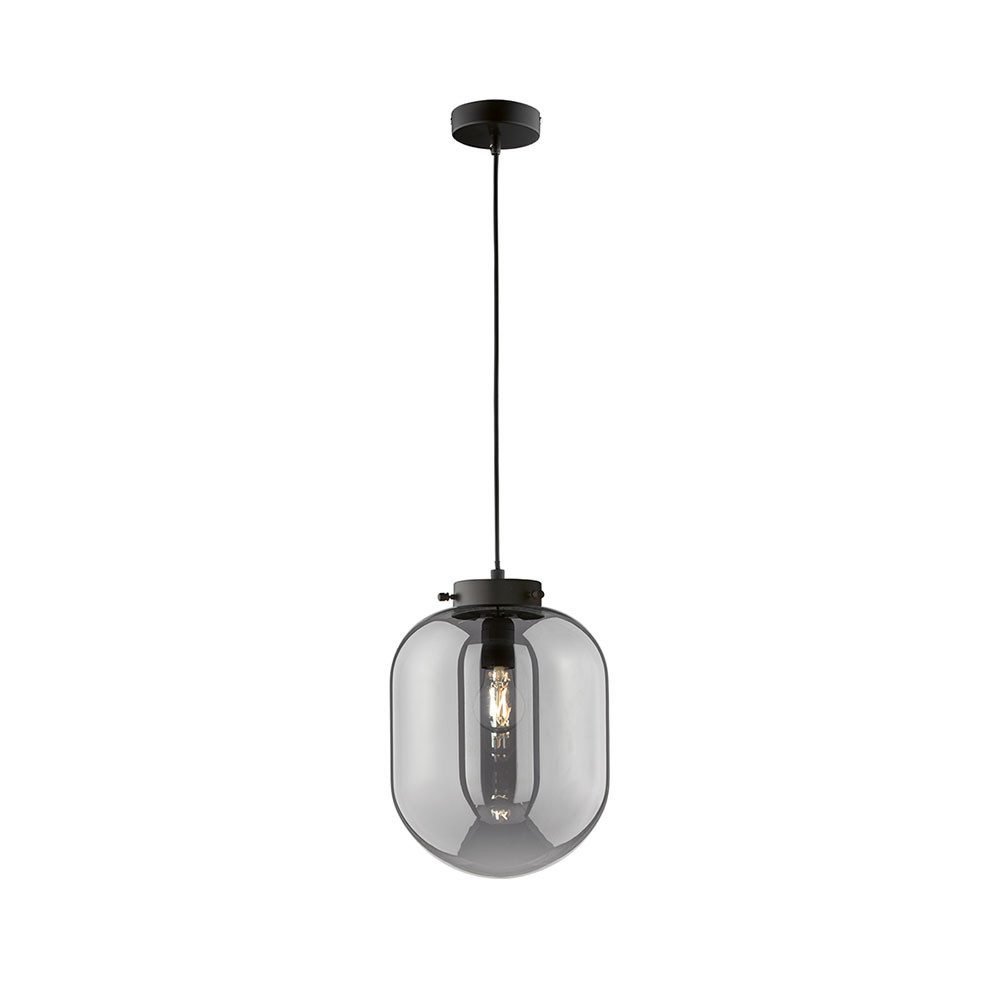 FISCHER & HONSEL Pendelleuchte, Leuchtmittel nicht inklusive, Hängelampe Pendellampe Wohnzimmerlampe Rauchglas Esstischleuchte