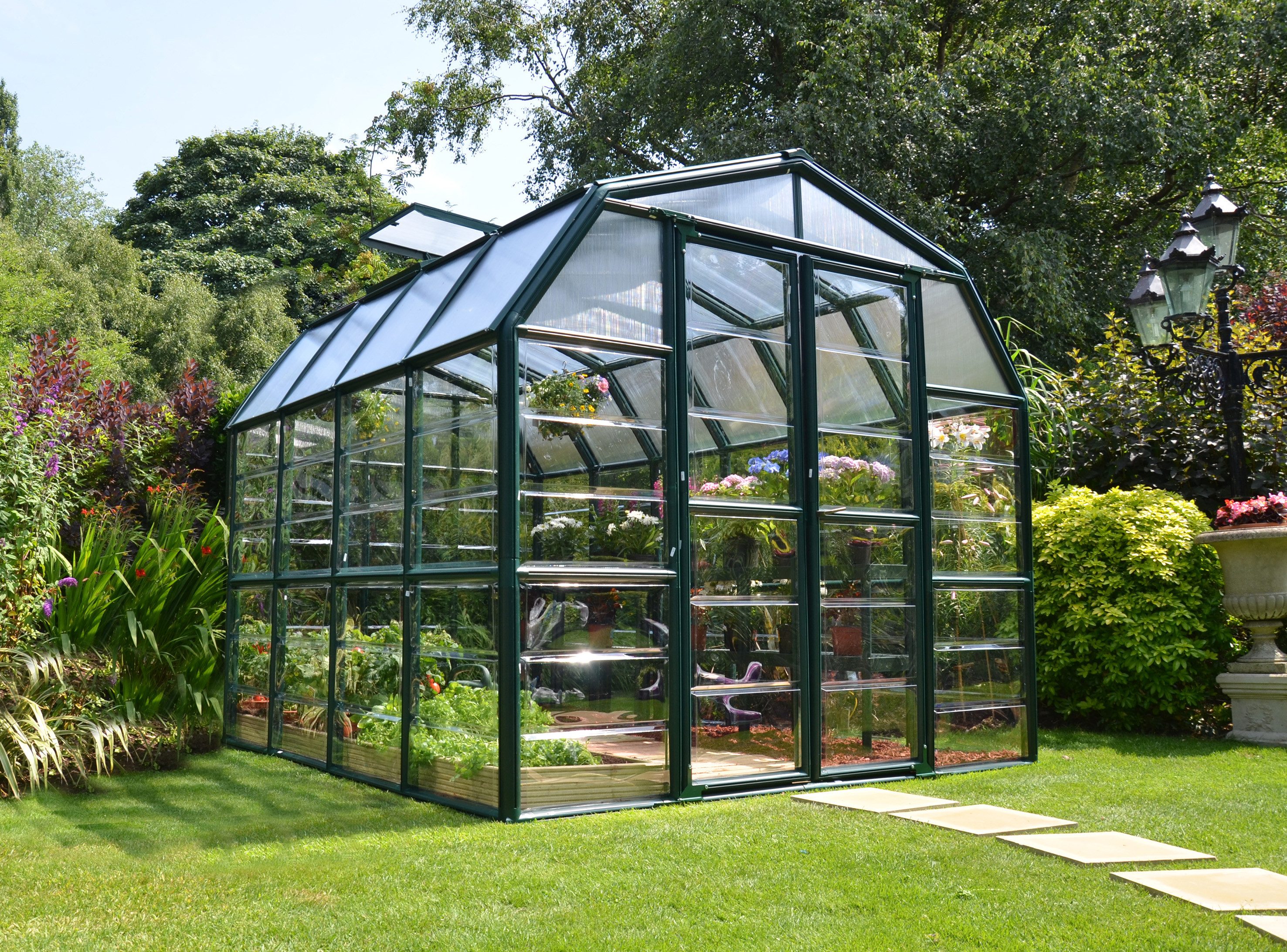 Palram - Canopia Gewächshaus Grand Gardener, BxTxH: 265 x 264 x 238 cm, BxLxH: 60 x 160 x 238 cm, 0,8 mm Wandstärke, lebenslang widerstandsfähige Wandpaneele