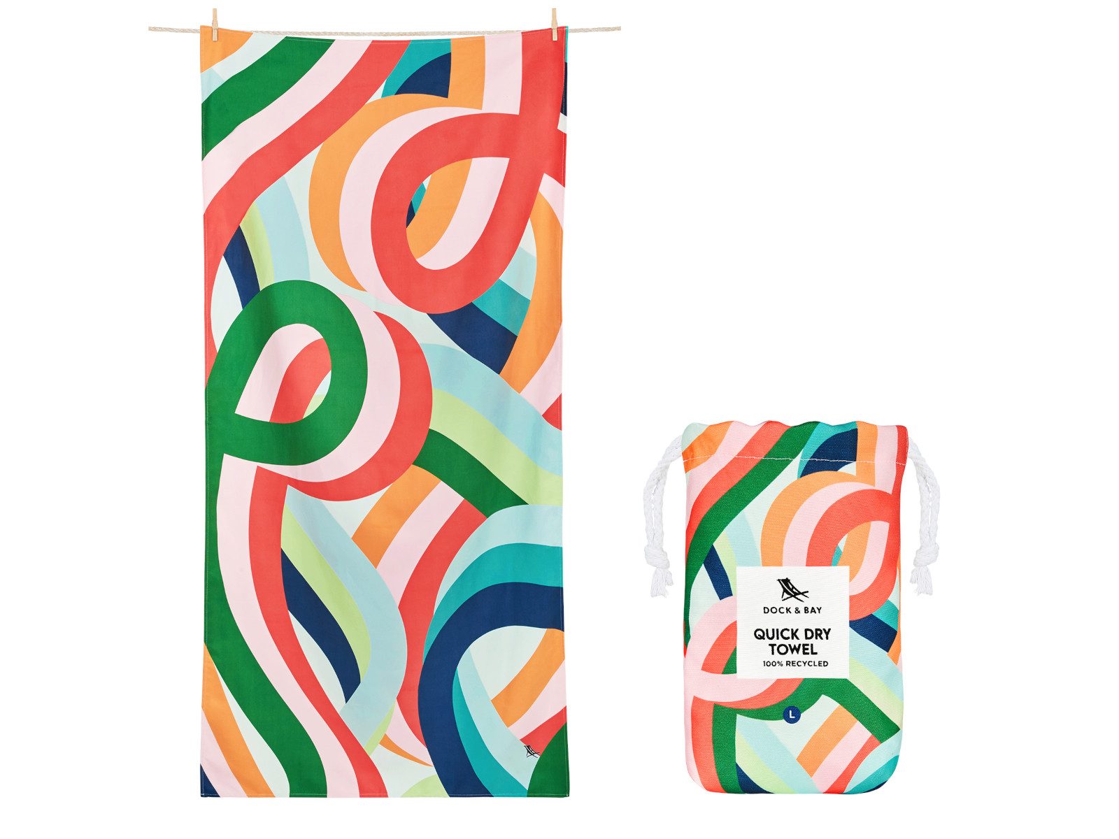 Dock & Bay LTD c/o Strandtuch Beach Towel L Fruit Loops 160x90cm, Polyester (TOWLB-DES-LG-FRUTLPS)