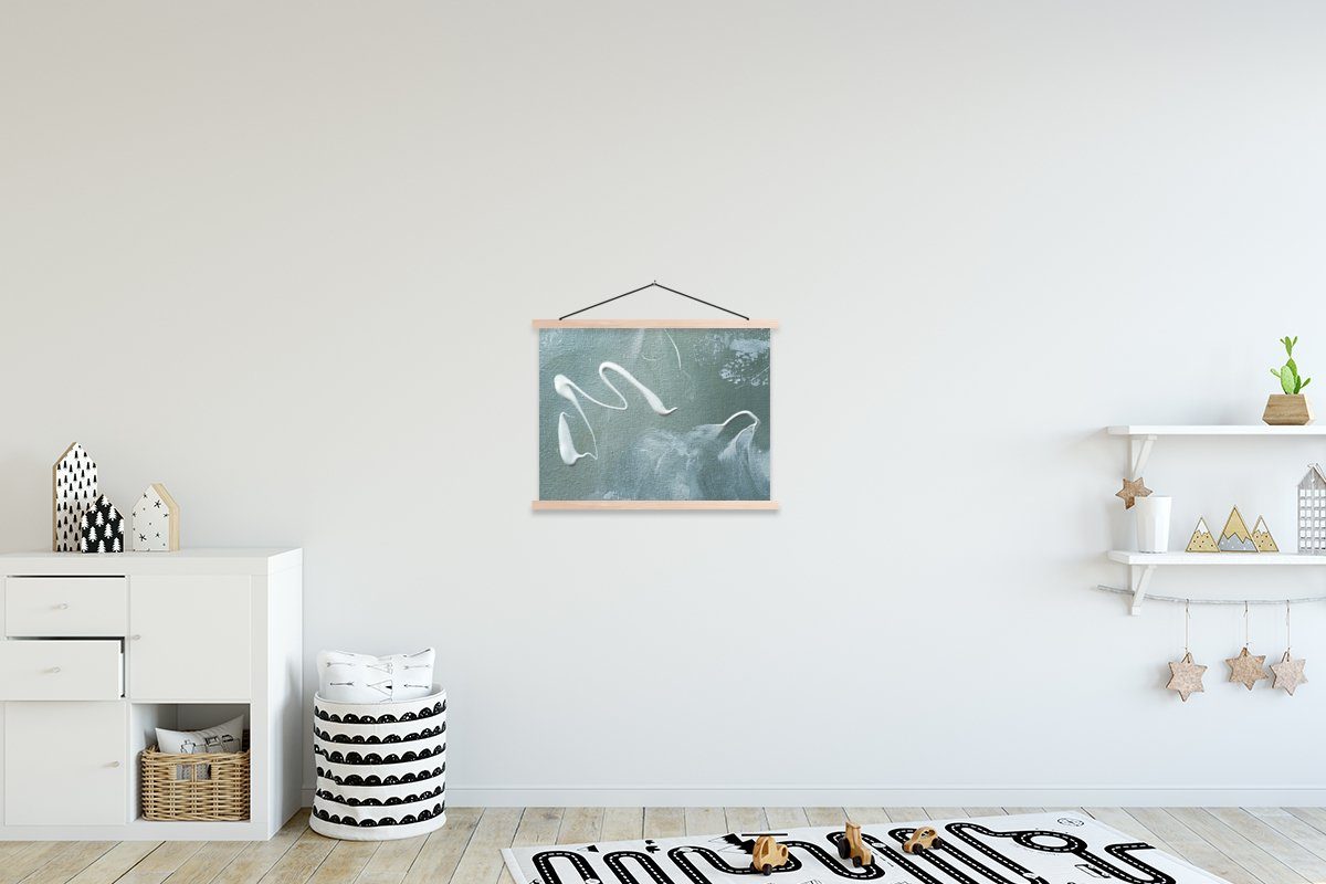 Wohnzimmer, Textilposter - Acrylfarbe Poster MuchoWow (1 - für Magnetisch Abstrakt, St), Posterleiste, Gestaltung Bilderleiste,