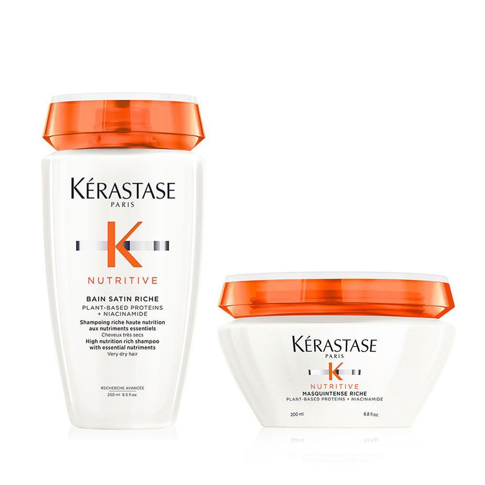Kérastase Haarpflege-Set Kérastase Nutritive Set Riche Shampoo Maske Feuchtigkeit Trockenes Haa, 2-tlg., reichhaltig