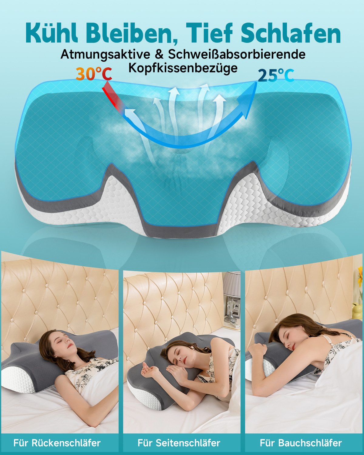 Esun Kissenbezug Kissenbezug für IDEA Nackenkissen Kissen mit Kühl- und Wär günstig online kaufen