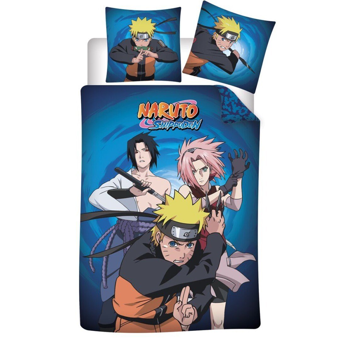 Bettwäsche Naruto Shippuden Jungen Bettwäsche Set, Naruto, Mikrofaser, 2 teilig, Deckenbezug 135-140x200 Kissenbezug 63x63 cm