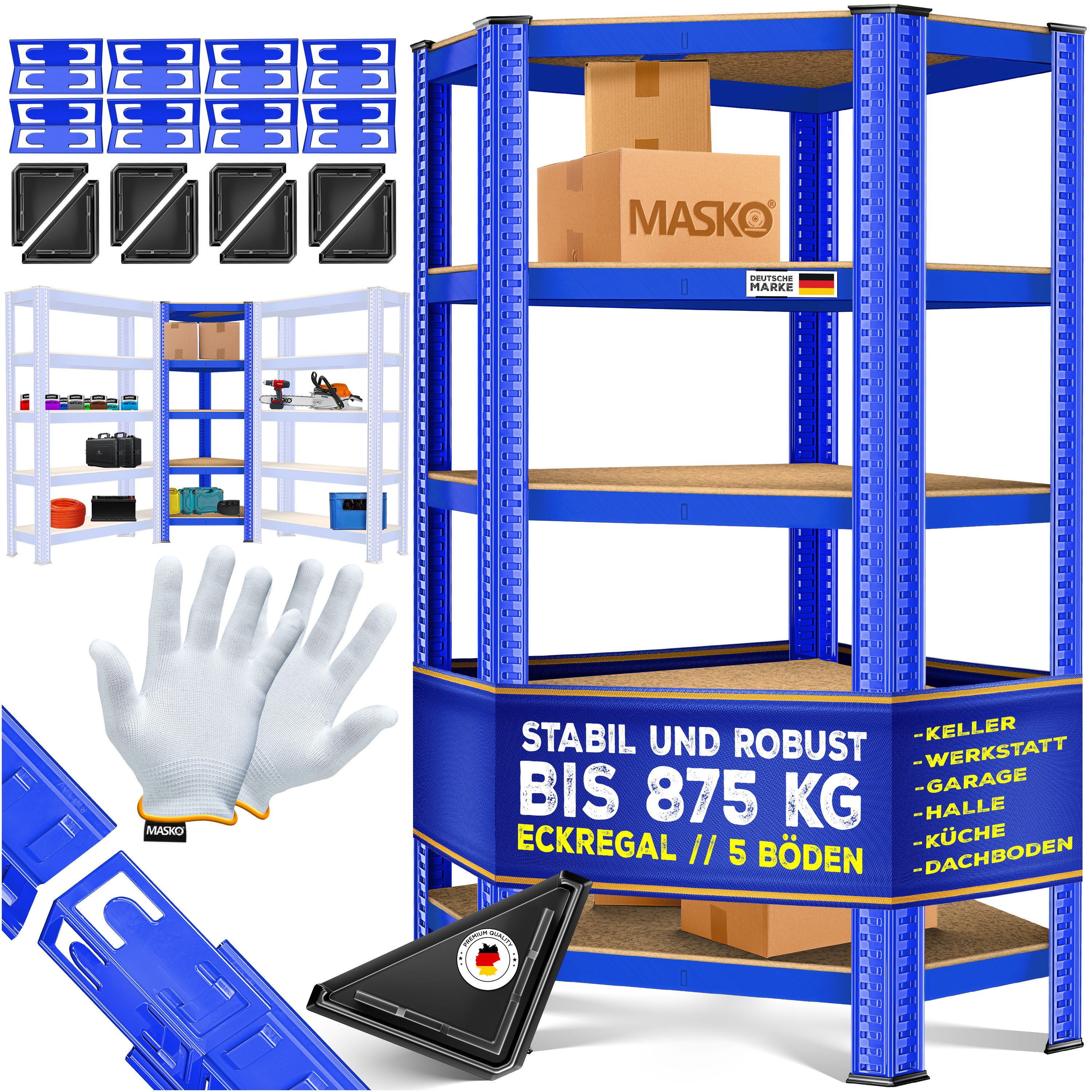 MASKO Schwerlastregal, Eckregal Lagerregal Schwerlastregal, Kellerregal, günstig online kaufen