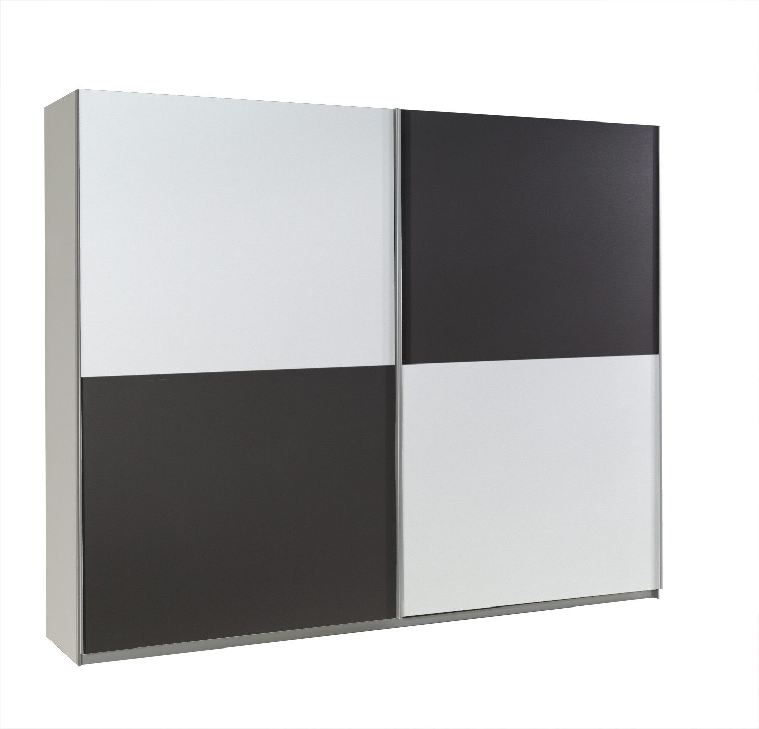 MOEBLO Kleiderschrank MAXI 4 (Schwebetürenschrank 2-türig Schrank Garderobe Schiebtüren Schlafzimmer) -(BxHxT):244x206x64 cm