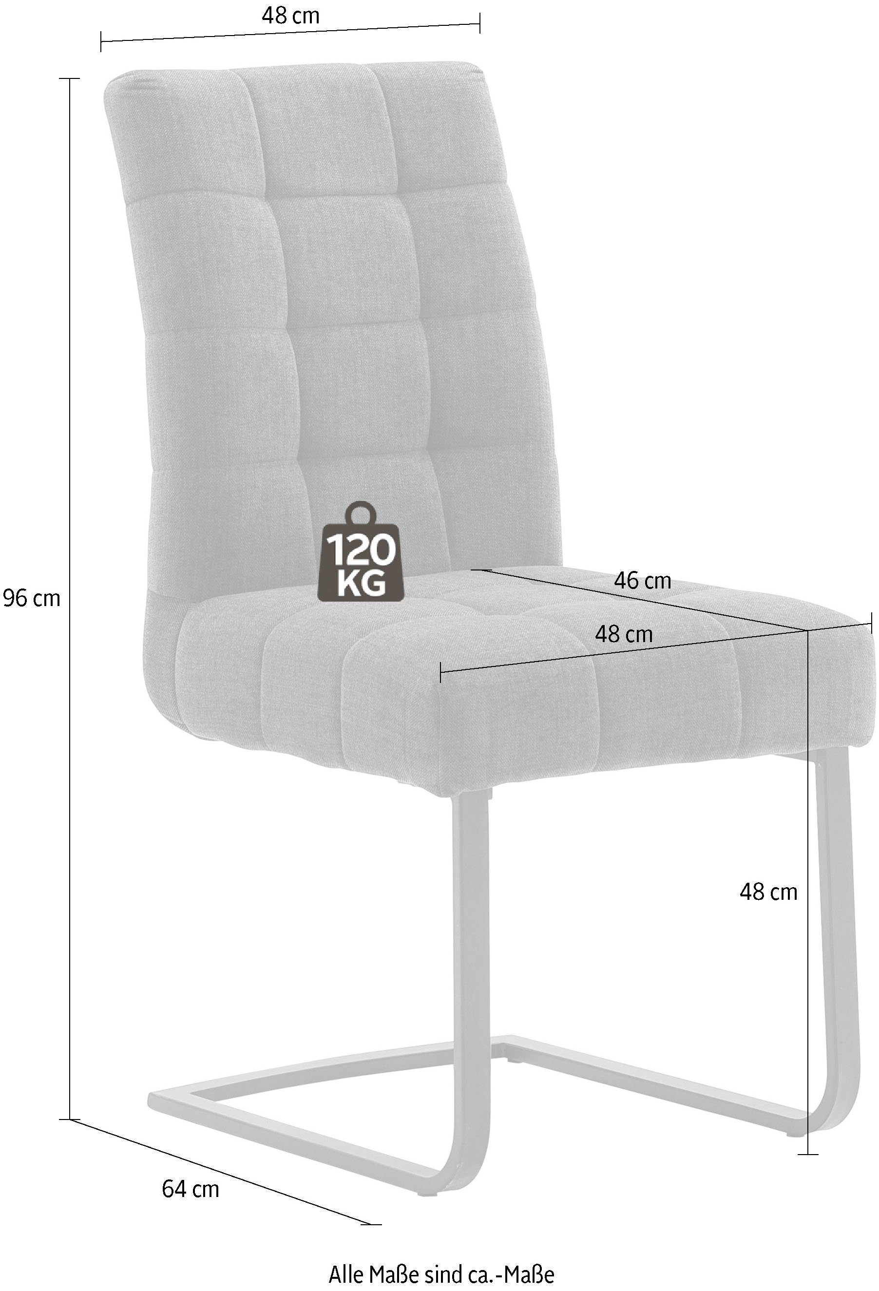 2 Bezug Aqua furniture Salta St), Freischwinger MCA Grau mit Clean (Set,