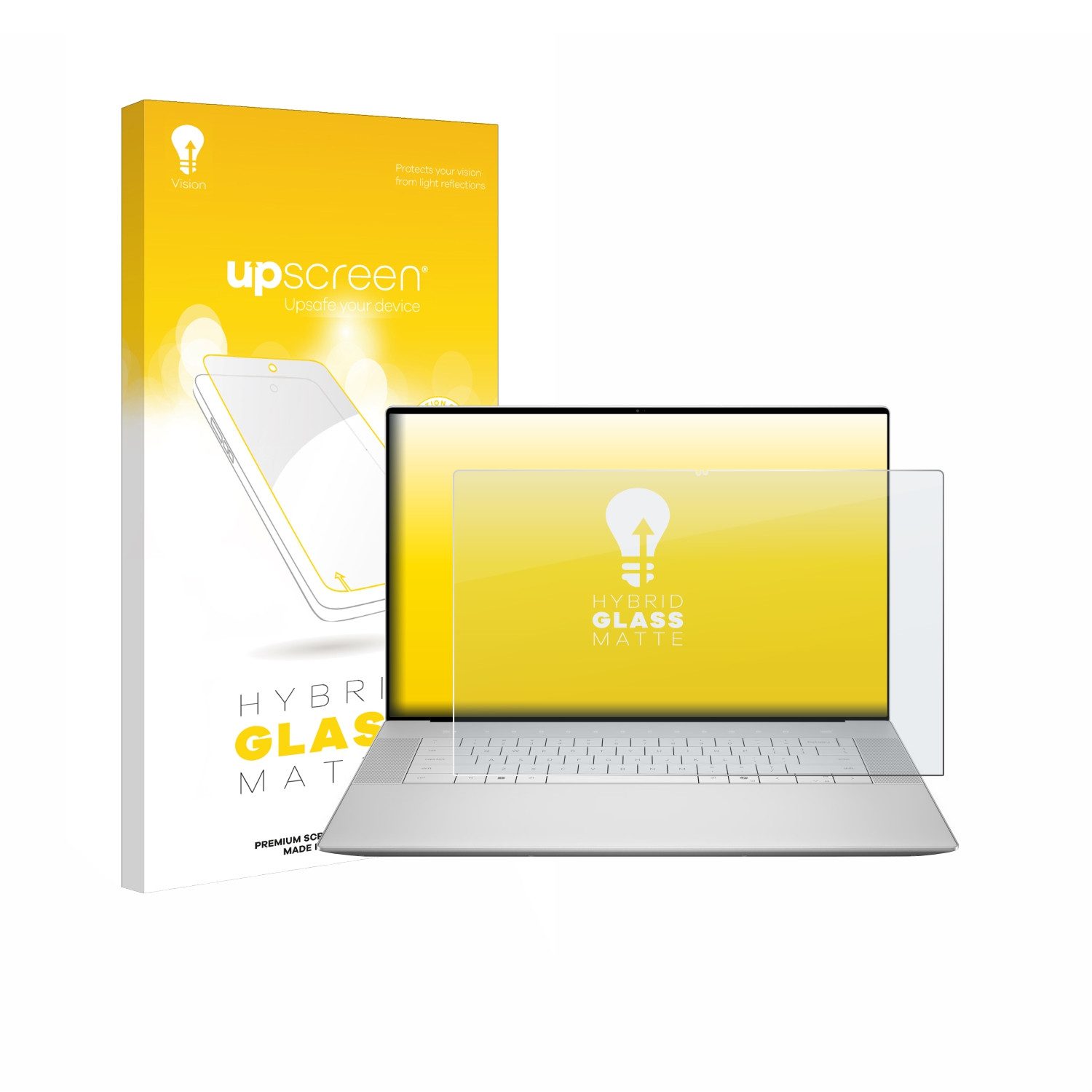 upscreen Displayschutzglas Folie für Dell 16 Premium Laptop, Schutzfolie Glas Panzer Display Schutz matt