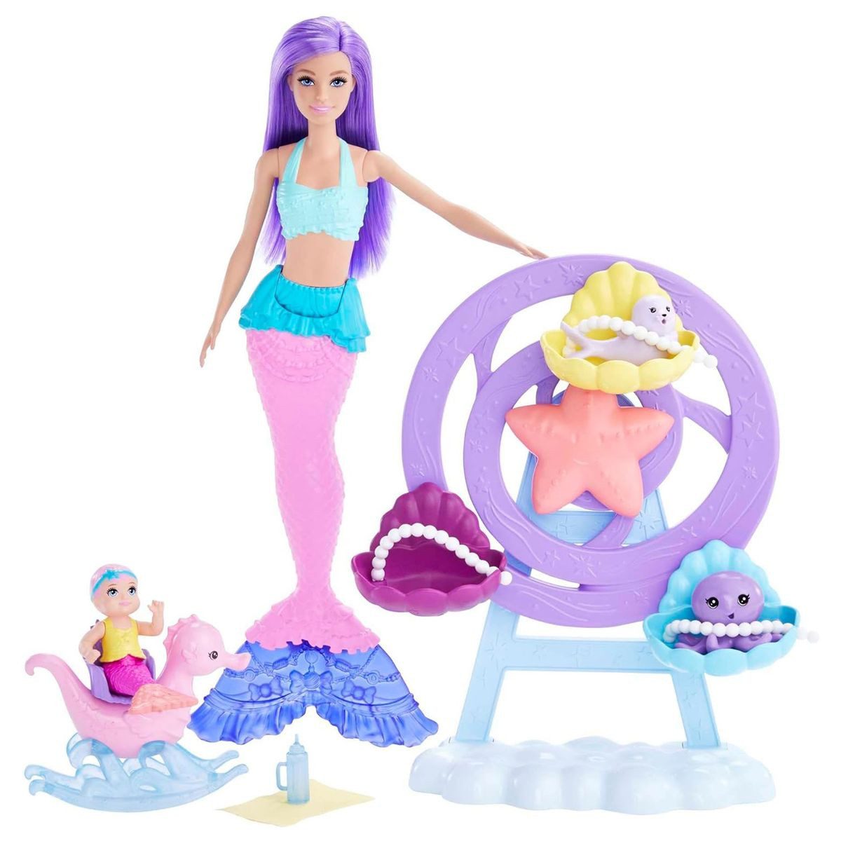 Mattel® Meerjungfrauenpuppe Mattel HLC30 - Barbie - Dreamtopia - Meerjungfrau-Set mit 2 Puppen & Z