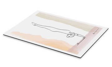 Posterlounge Alu-Dibond-Druck Yoga In Art, Handstand (Vrikshasana), Fitnessraum Minimalistisch Illustration
